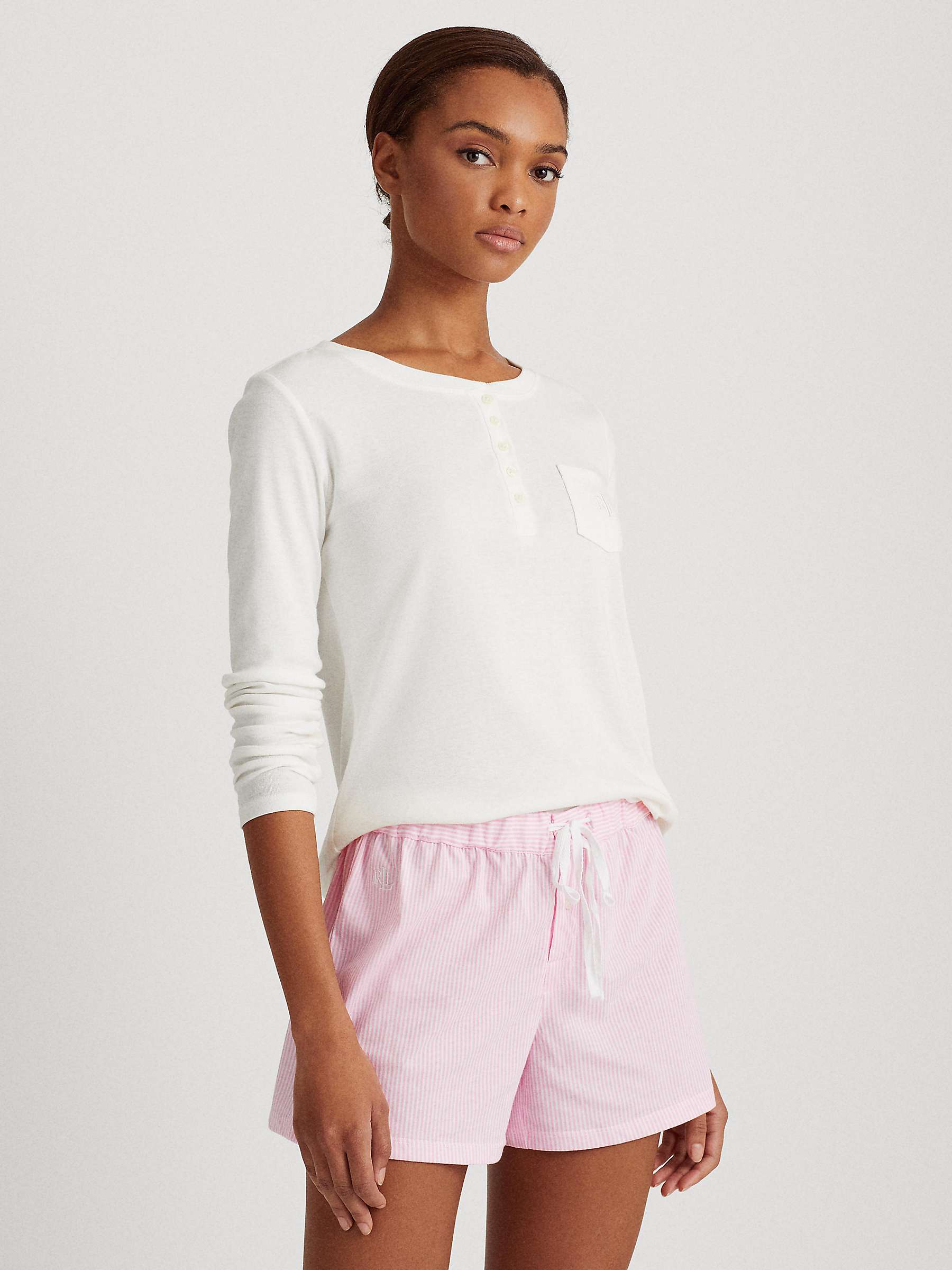 Buy Lauren Ralph Lauren Core Stripe Cotton Pyjama Boxer Shorts Online at johnlewis.com