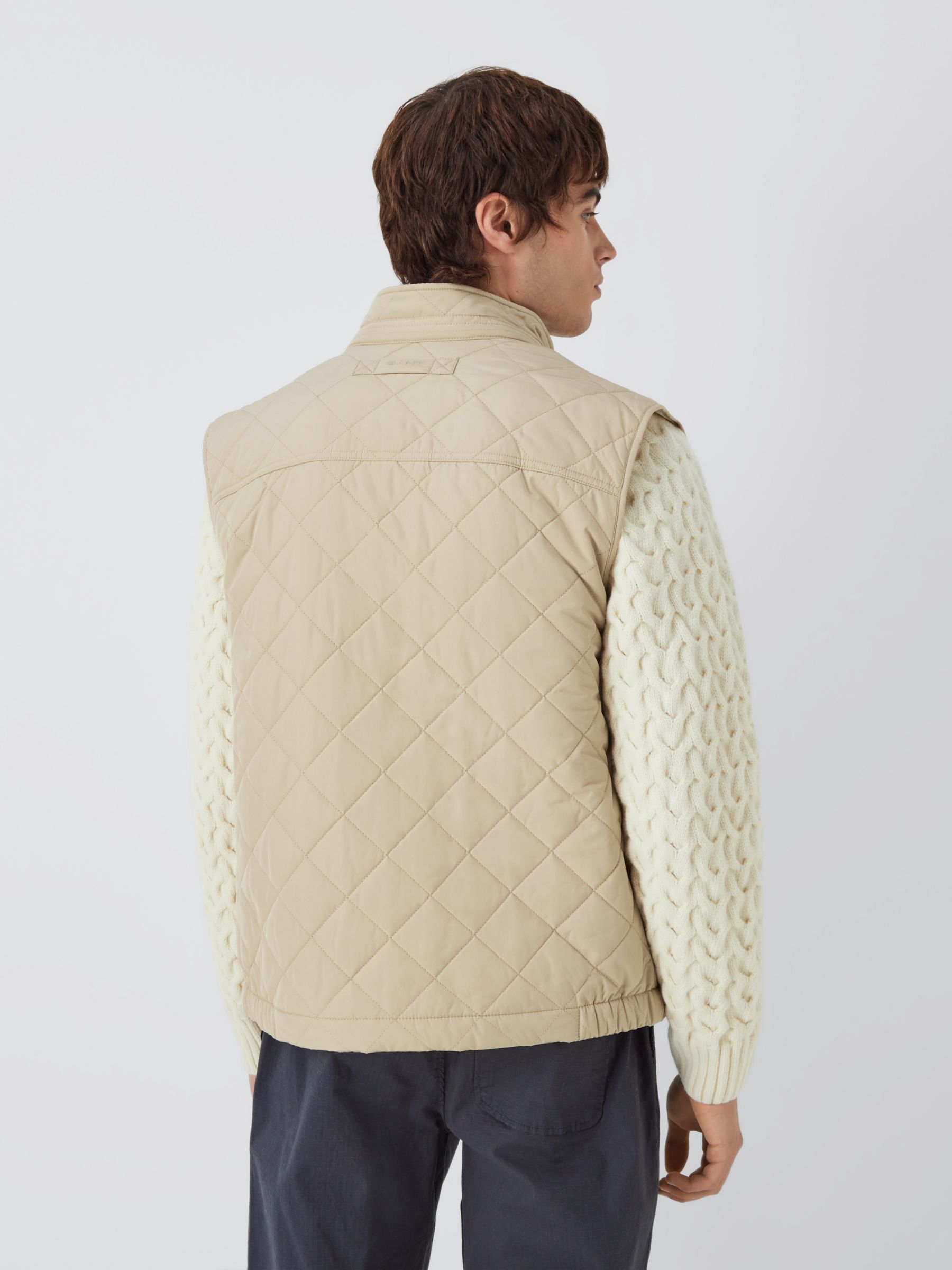 GANT Quilted Windcheater Gilet, Dry Sand, S