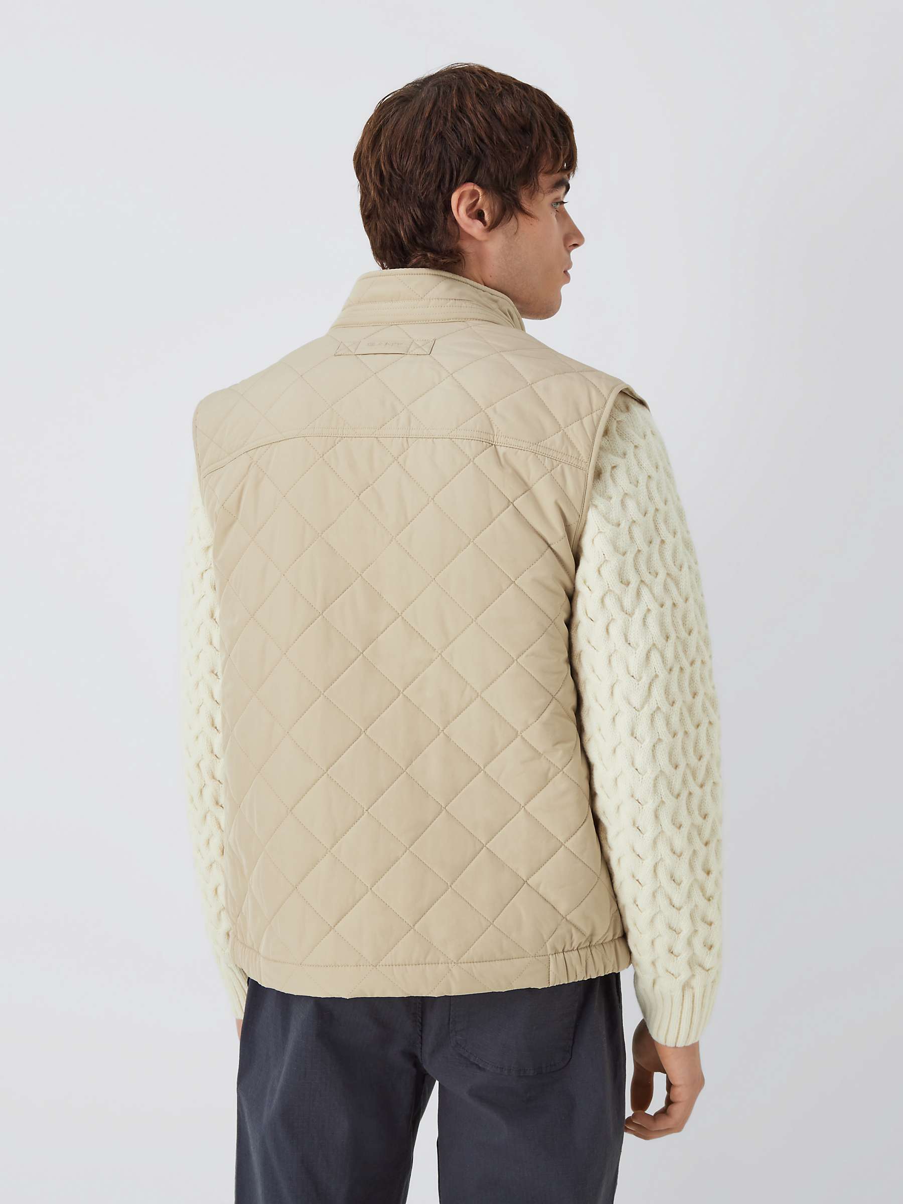 Buy GANT Quilted Windcheater Gilet, Dry Sand Online at johnlewis.com