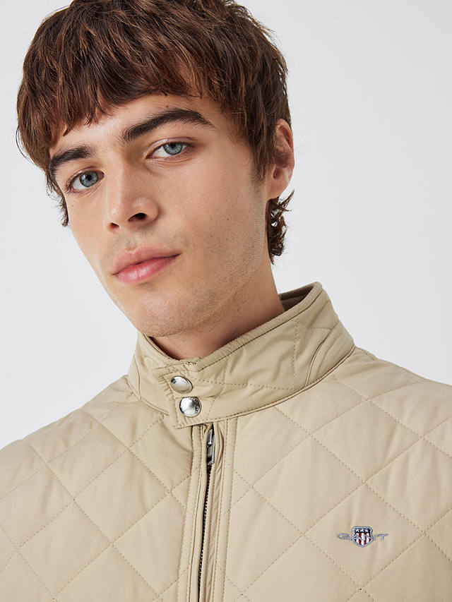 GANT Quilted Windcheater Gilet, Dry Sand at John Lewis & Partners
