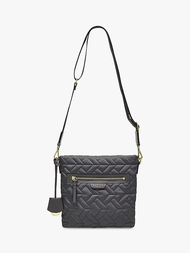 Radley Finsbury Park Small Zip Top Quilted Cross Body Bag, Charcoal
