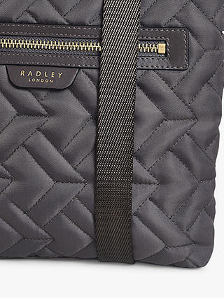 Radley Finsbury Park Small Zip Top Quilted Cross Body Bag, Charcoal