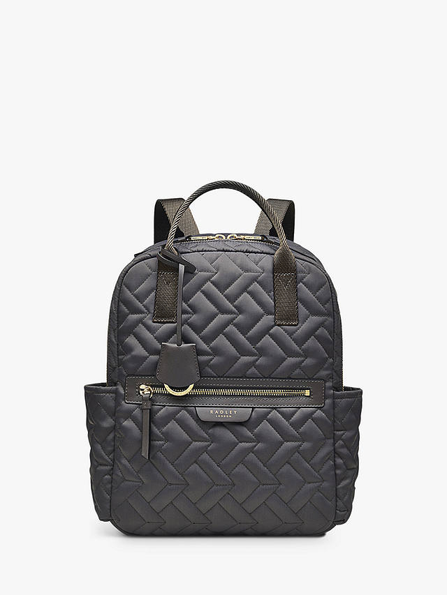 Radley Finsbury Park Medium Zip Around Quilted Backpack, Charcoal