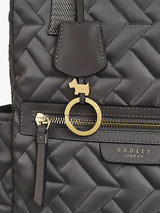 Radley Finsbury Park Medium Zip Around Quilted Backpack, Charcoal