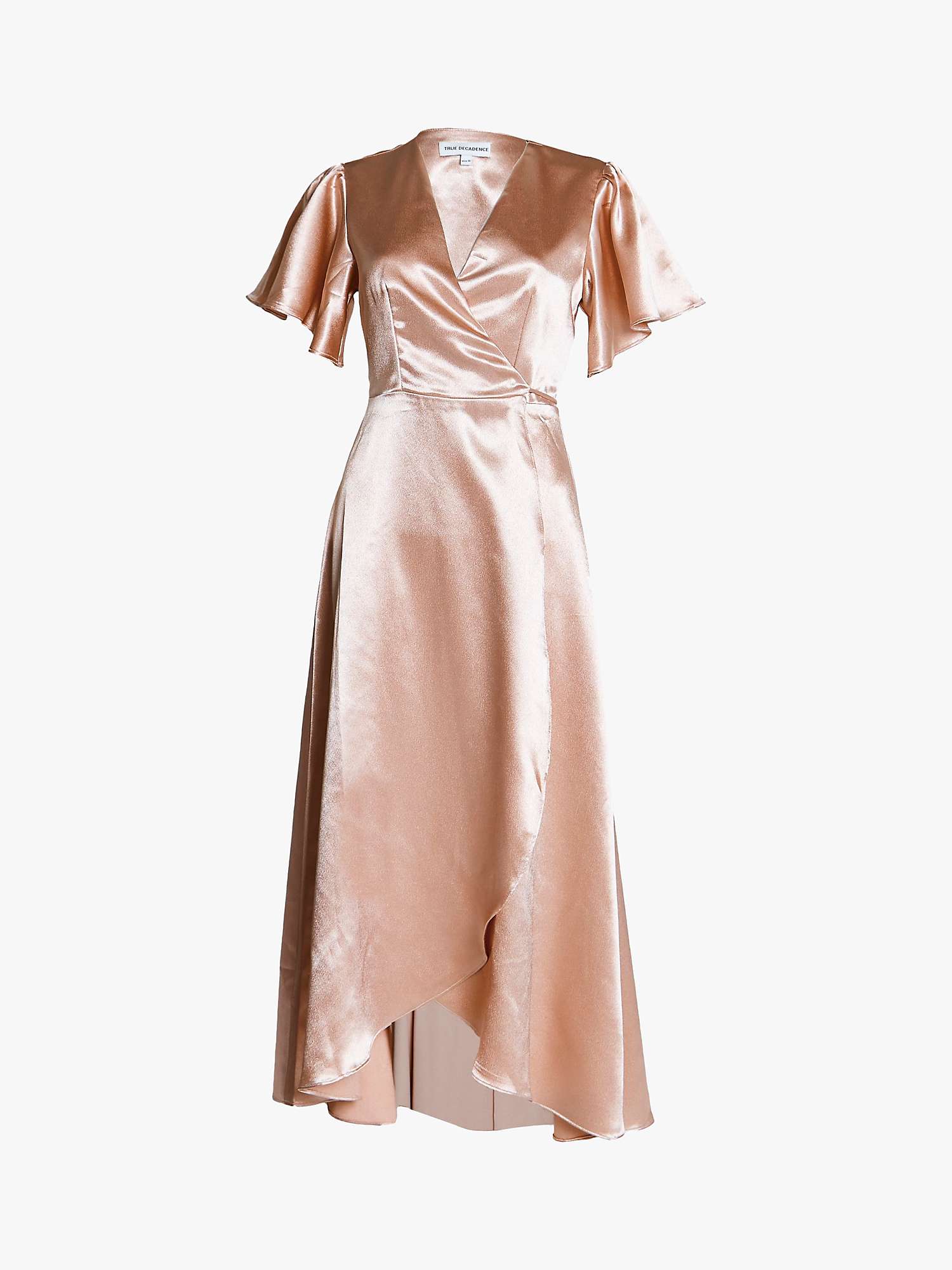 Buy True Decadence Satin Wrap Midi Dress, Champagne Online at johnlewis.com