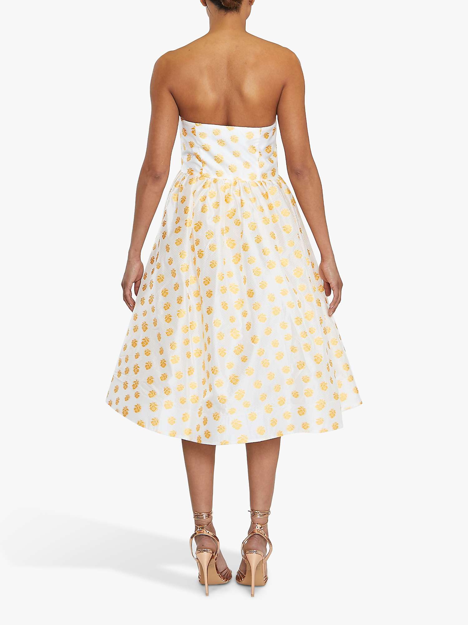 Buy True Decadence Floral Jacquard Dress, Cream/Mustard Online at johnlewis.com