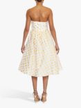 True Decadence Floral Jacquard Dress, Cream/Mustard, Cream/Mustard