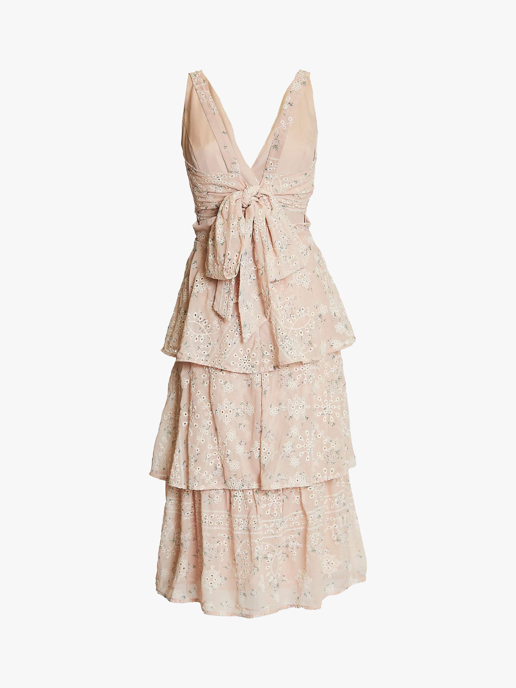 Buy True Decadence Floral Tiered Midi Dress, Nude Pink Online at johnlewis.com