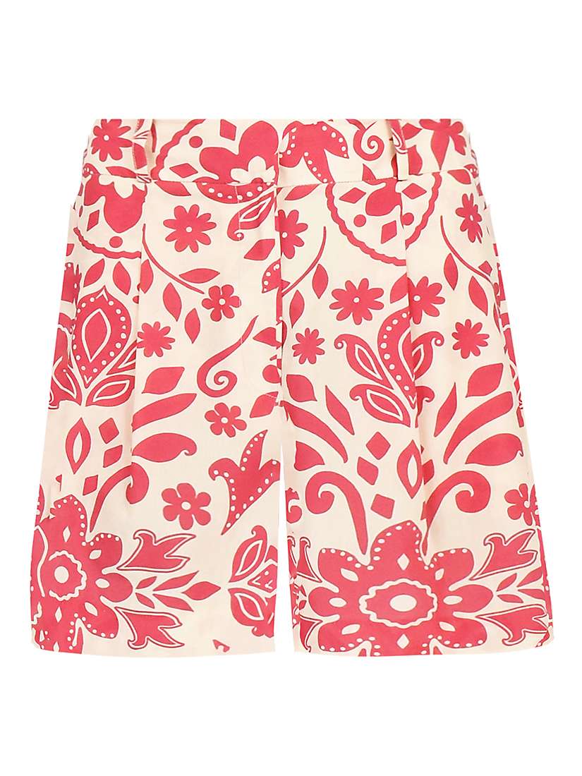 Buy Ro&Zo Coral Paisley Shorts, Orange/White Online at johnlewis.com