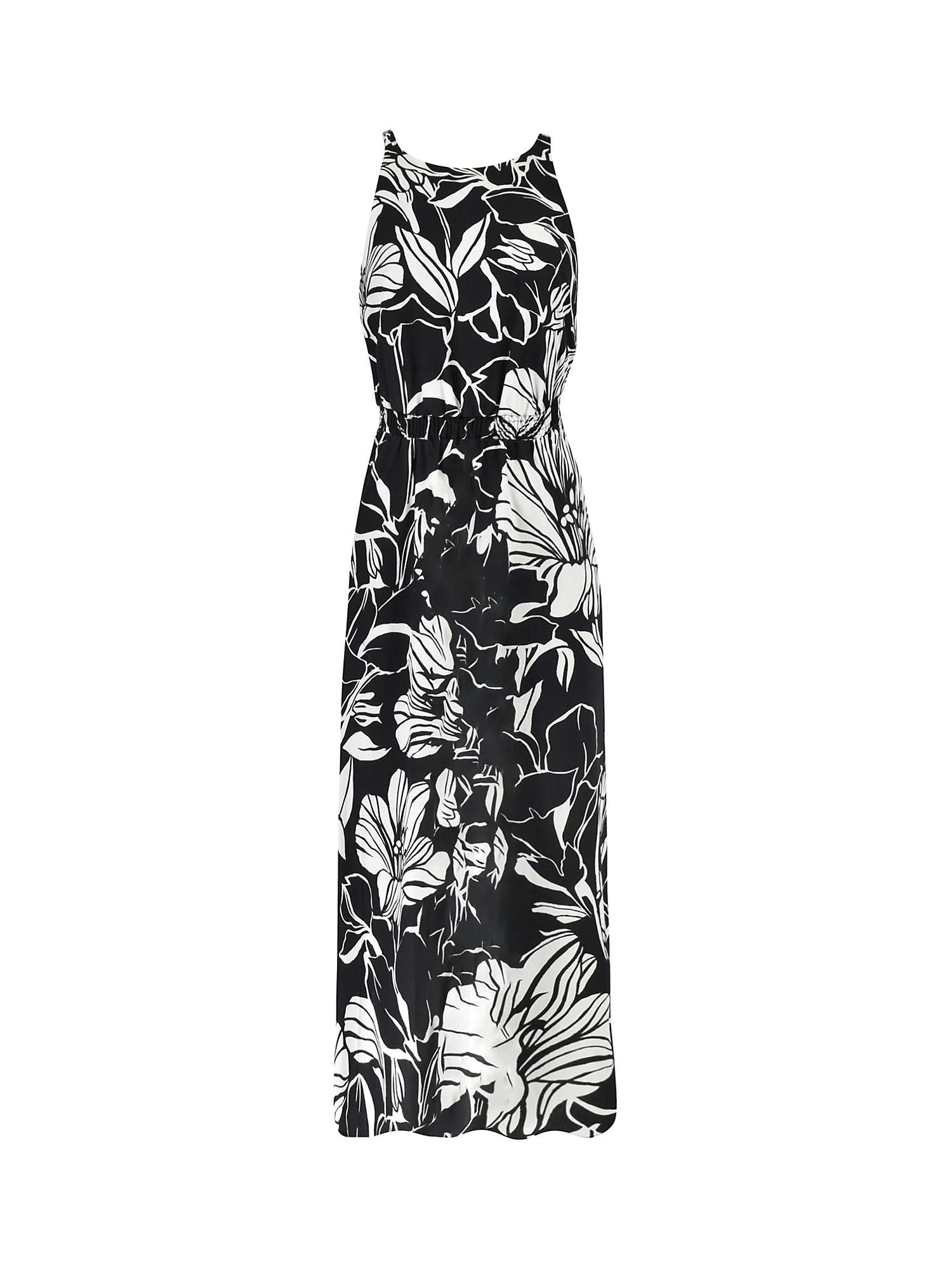 Ro&Zo Petite Floral Midi Dress, Black/White at John Lewis & Partners