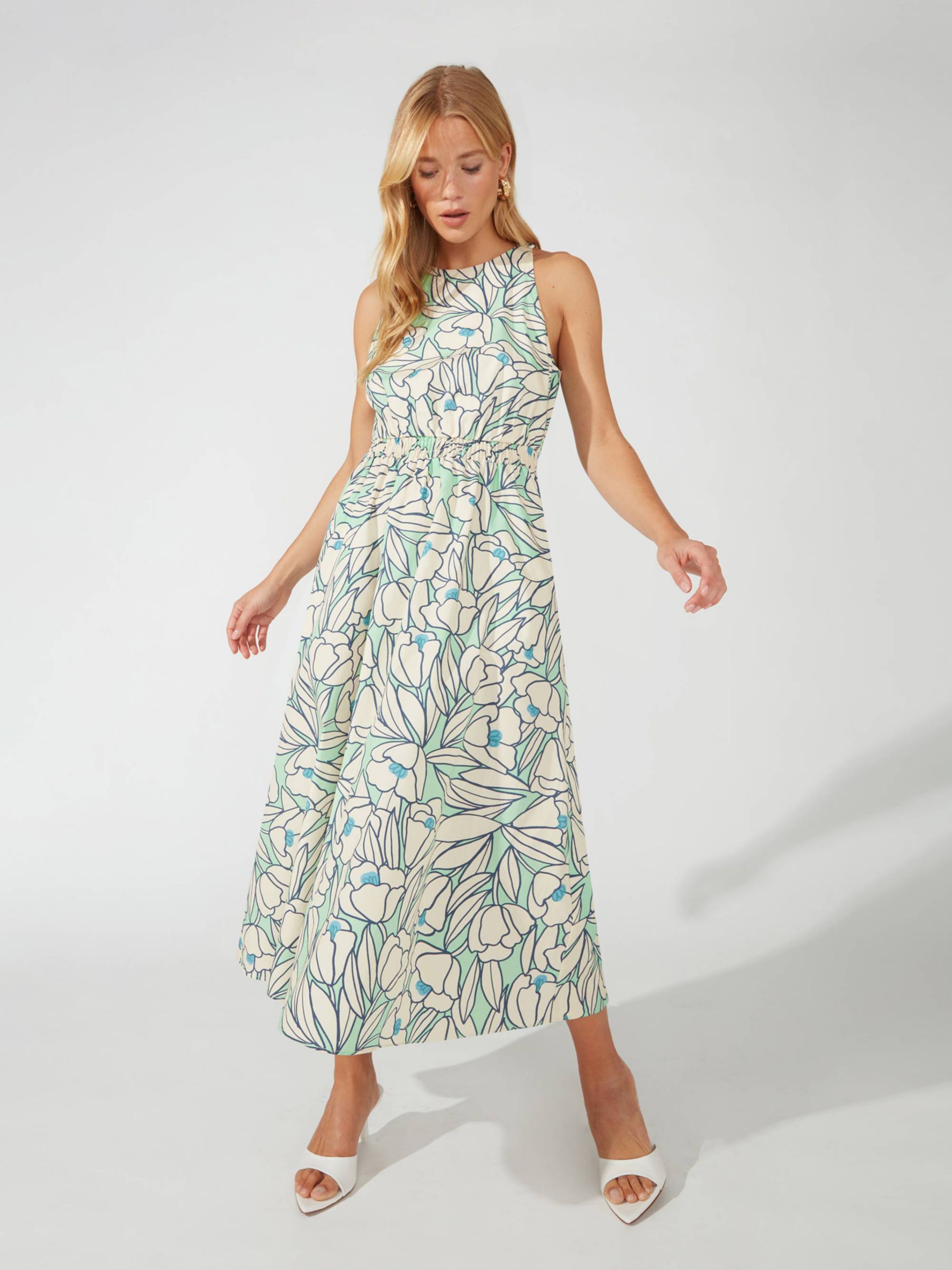 Ro&Zo Floral Maxi Dress, Green at John Lewis & Partners