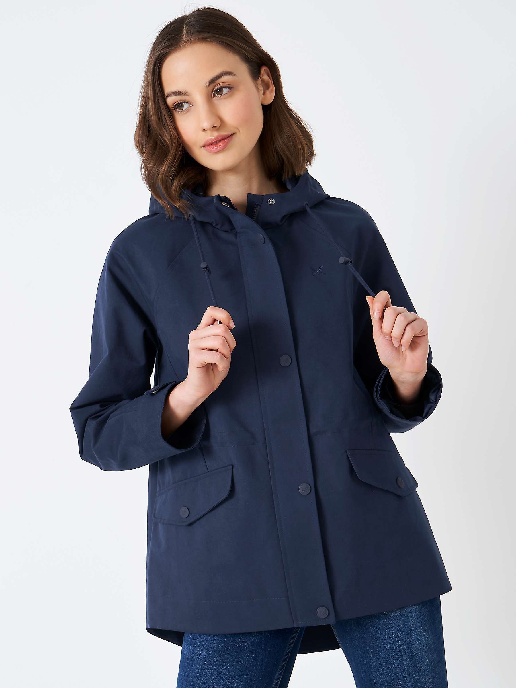Buy Crew Clothing Rain Jacket, Navy Blue Online at johnlewis.com