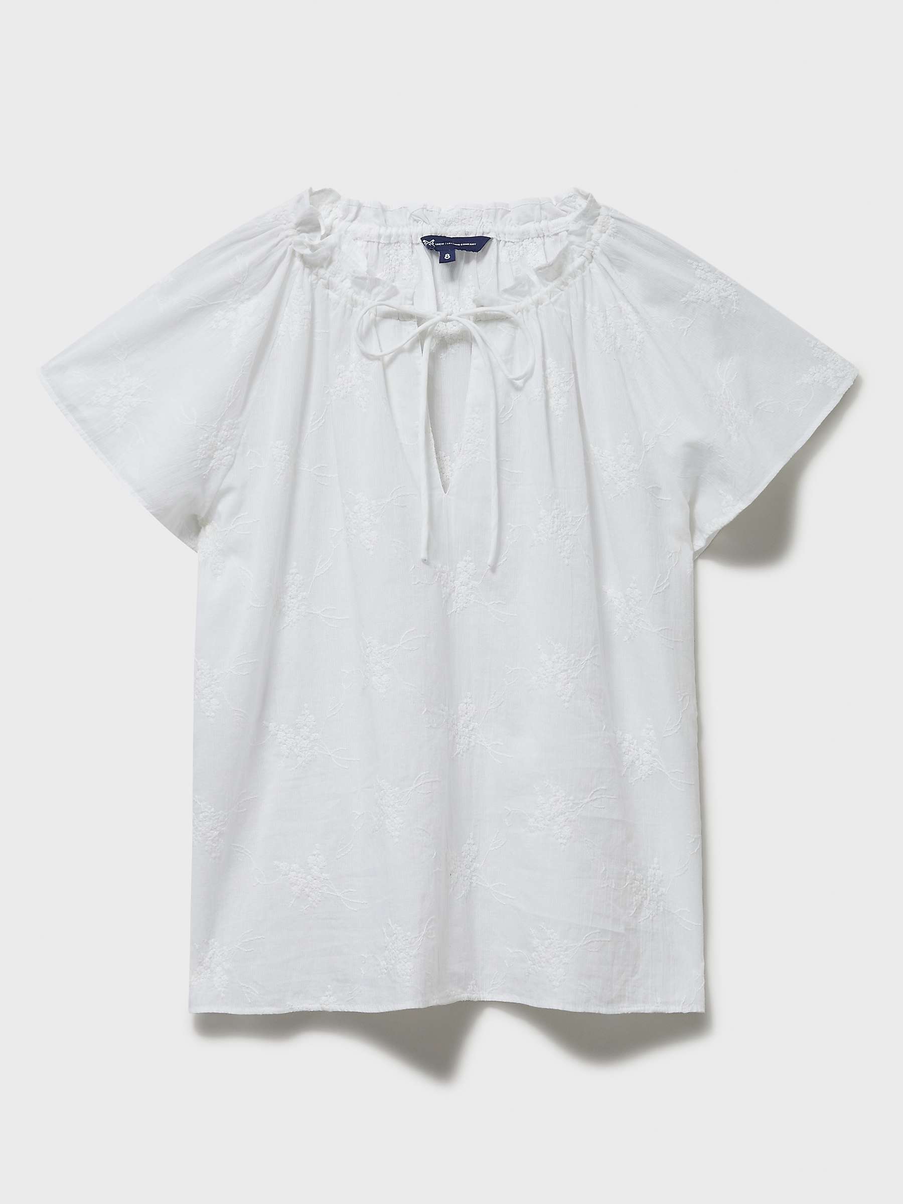 Buy Crew Clothing Amy Embroidered Top, White Online at johnlewis.com