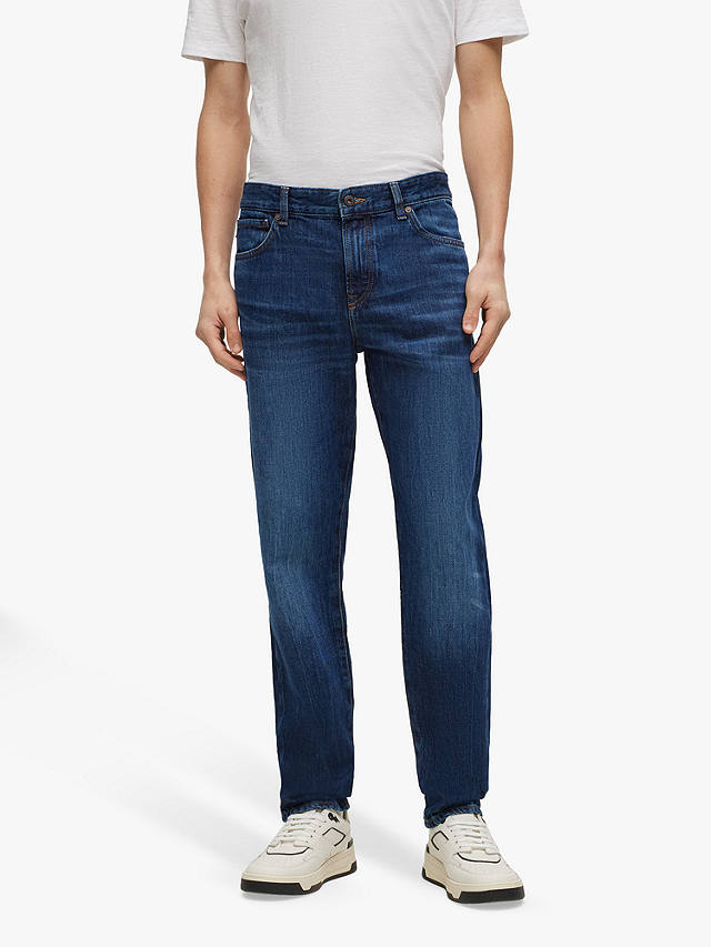 BOSS Maine Regular Fit Jeans, Medium Blue at John Lewis & Partners