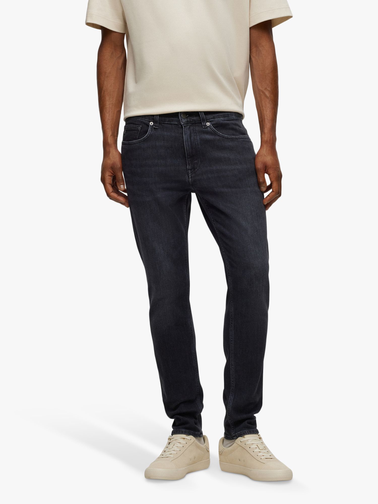 BOSS Delano Slim Fit Jeans, Grey at John Lewis & Partners
