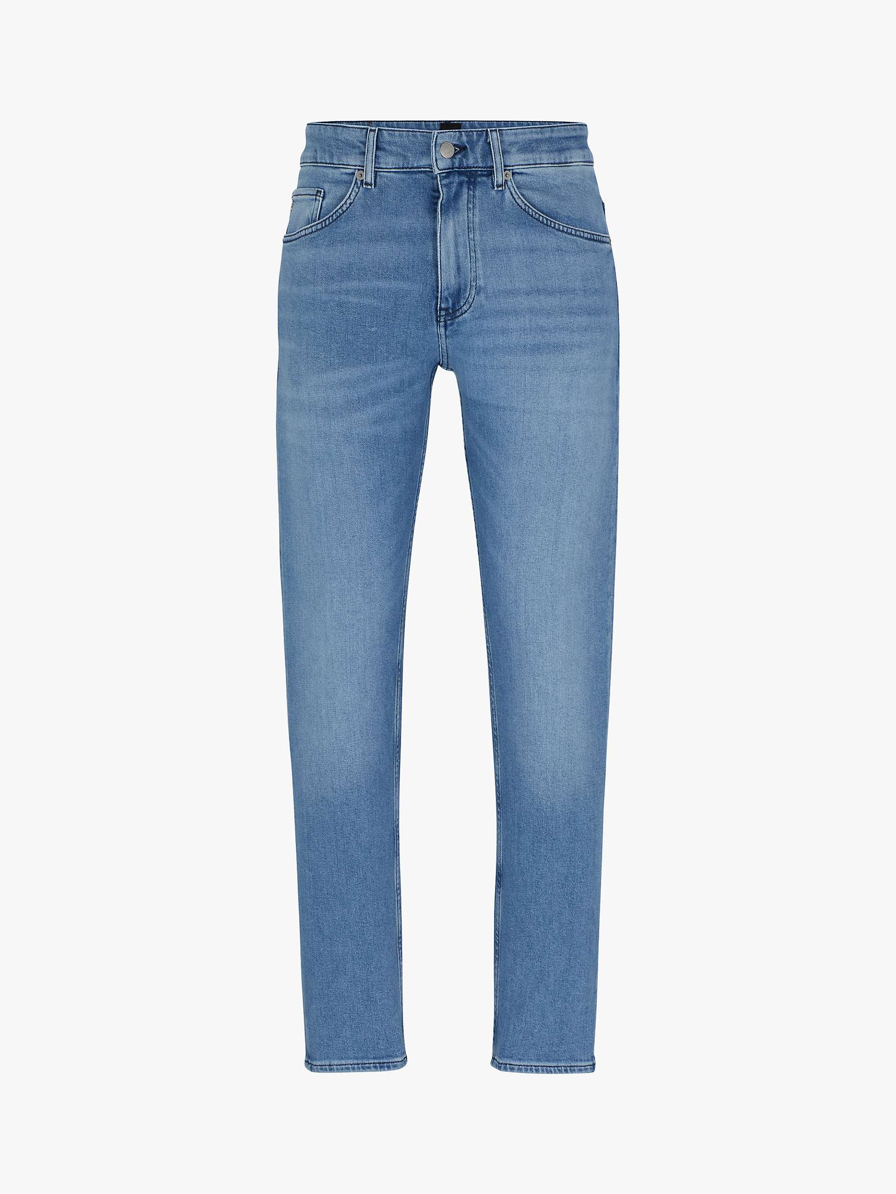BOSS Taber 449 Tapered Fit Jeans, Turquoise/Aqua at John Lewis & Partners