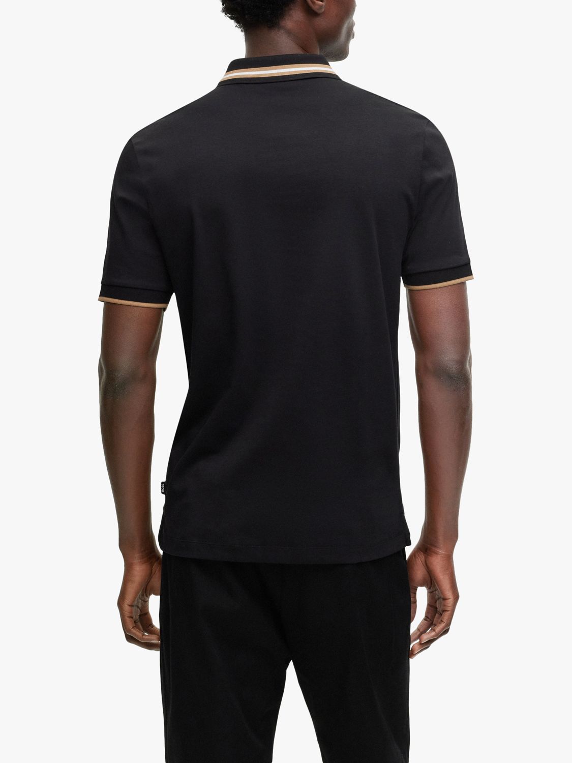 BOSS Parlay 194 Polo Shirt, Black at John Lewis & Partners