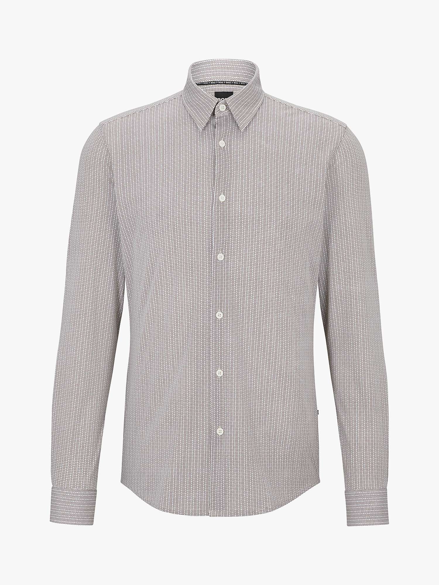 Buy BOSS Roan Kent Striped Slim Fit Shirt, Open Green Online at johnlewis.com