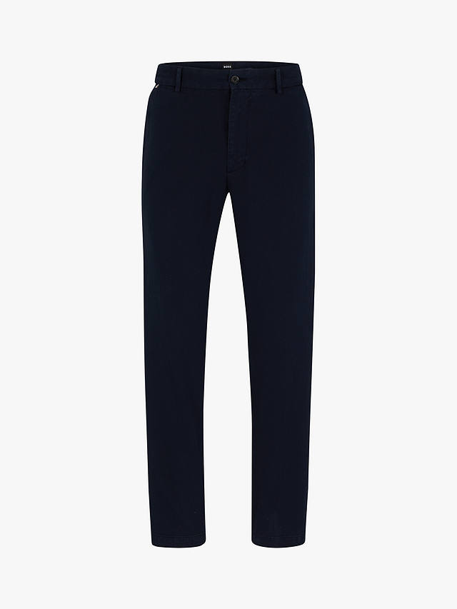 BOSS Two-Tone Stretch-Cotton Twill Regular Fit Chinos, Dark Blue at ...