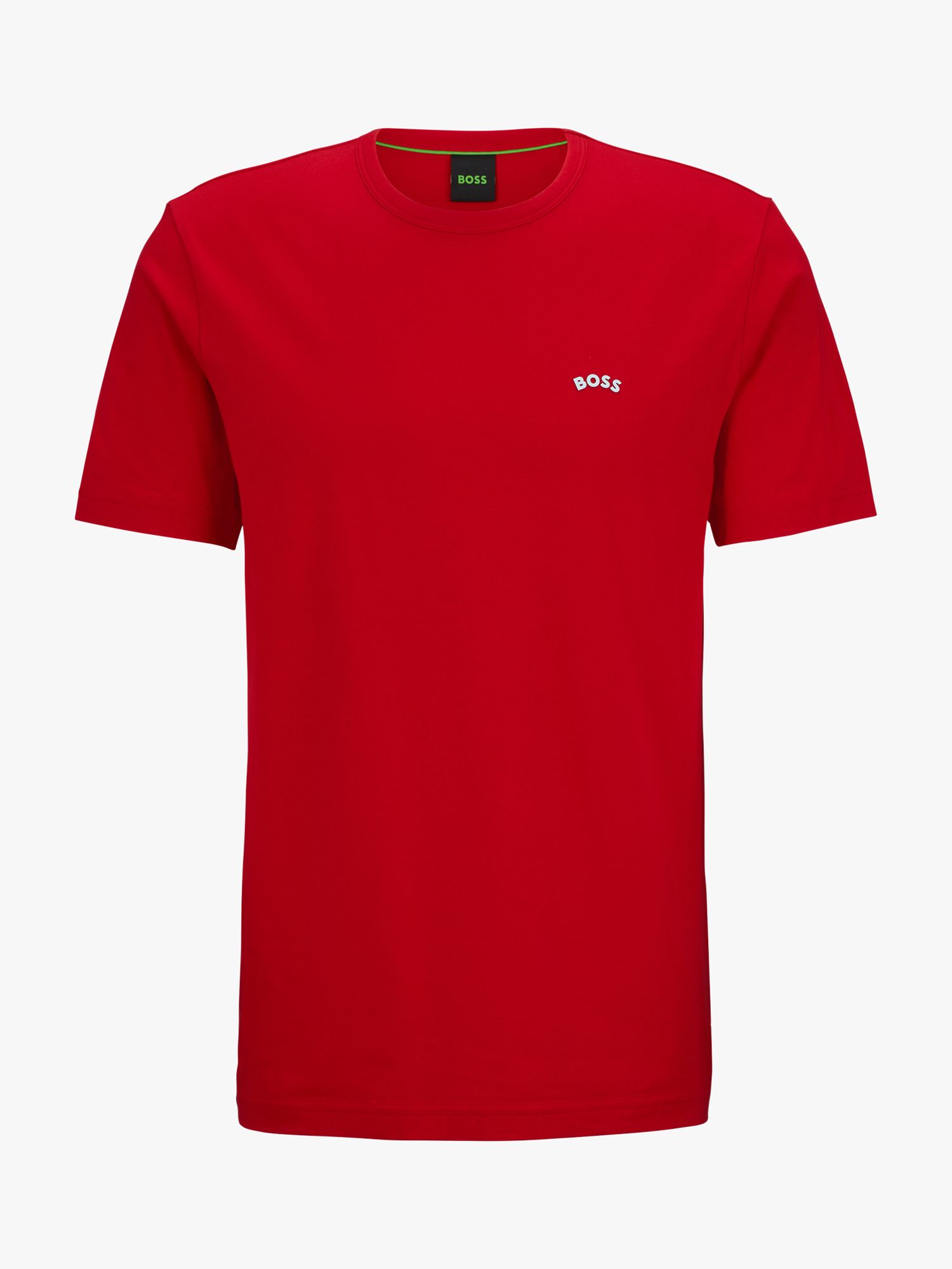 BOSS Curved Tee, Medium Red at John Lewis & Partners