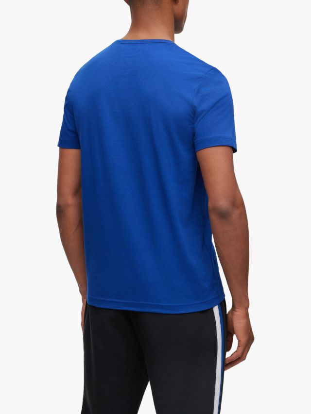 BOSS Curved Logo Short Sleeve T-Shirt, Bright Blue, S