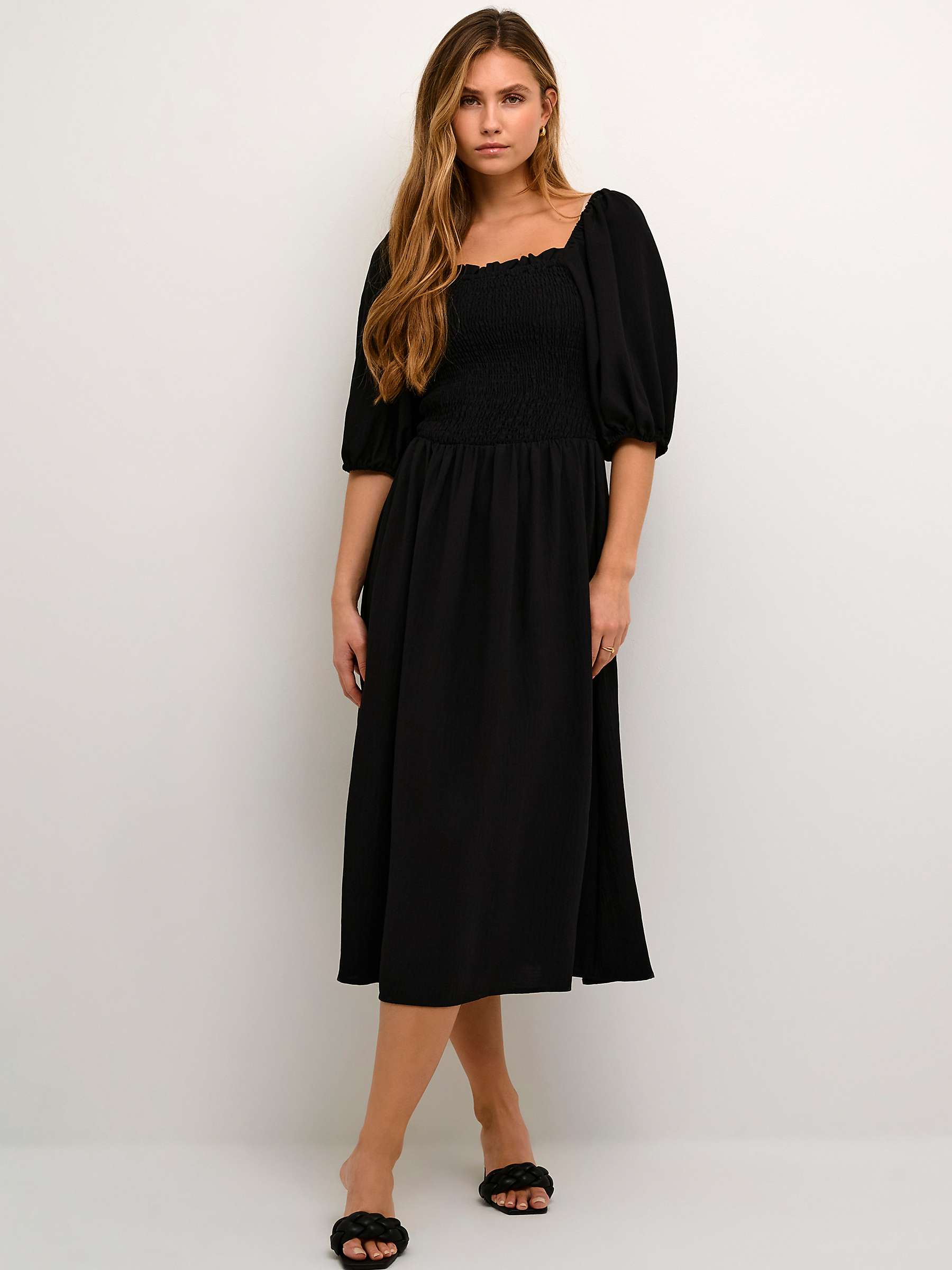 Buy KAFFE Beth Midi Dress, Black Online at johnlewis.com