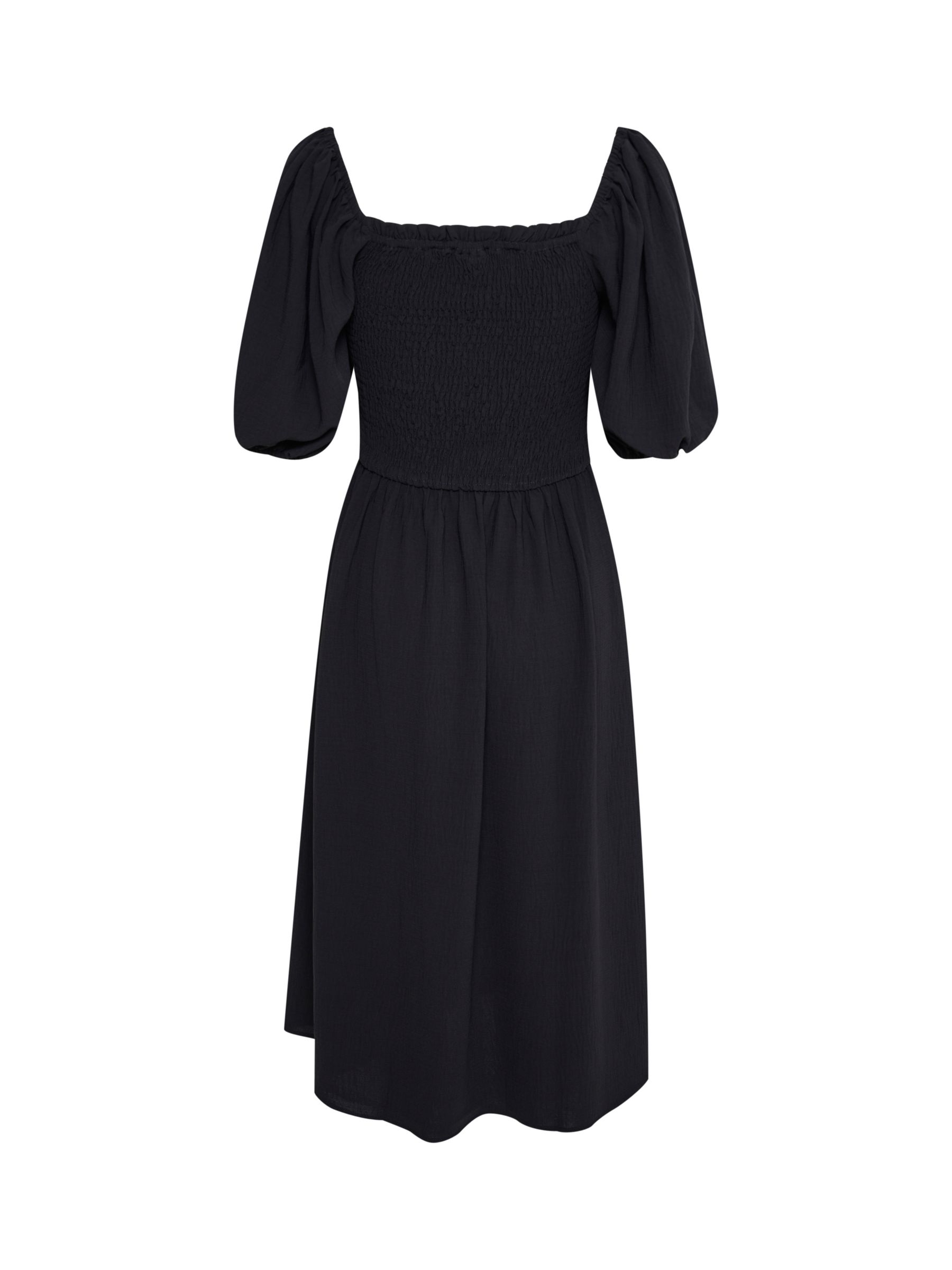 KAFFE Beth Midi Dress, Black at John Lewis & Partners