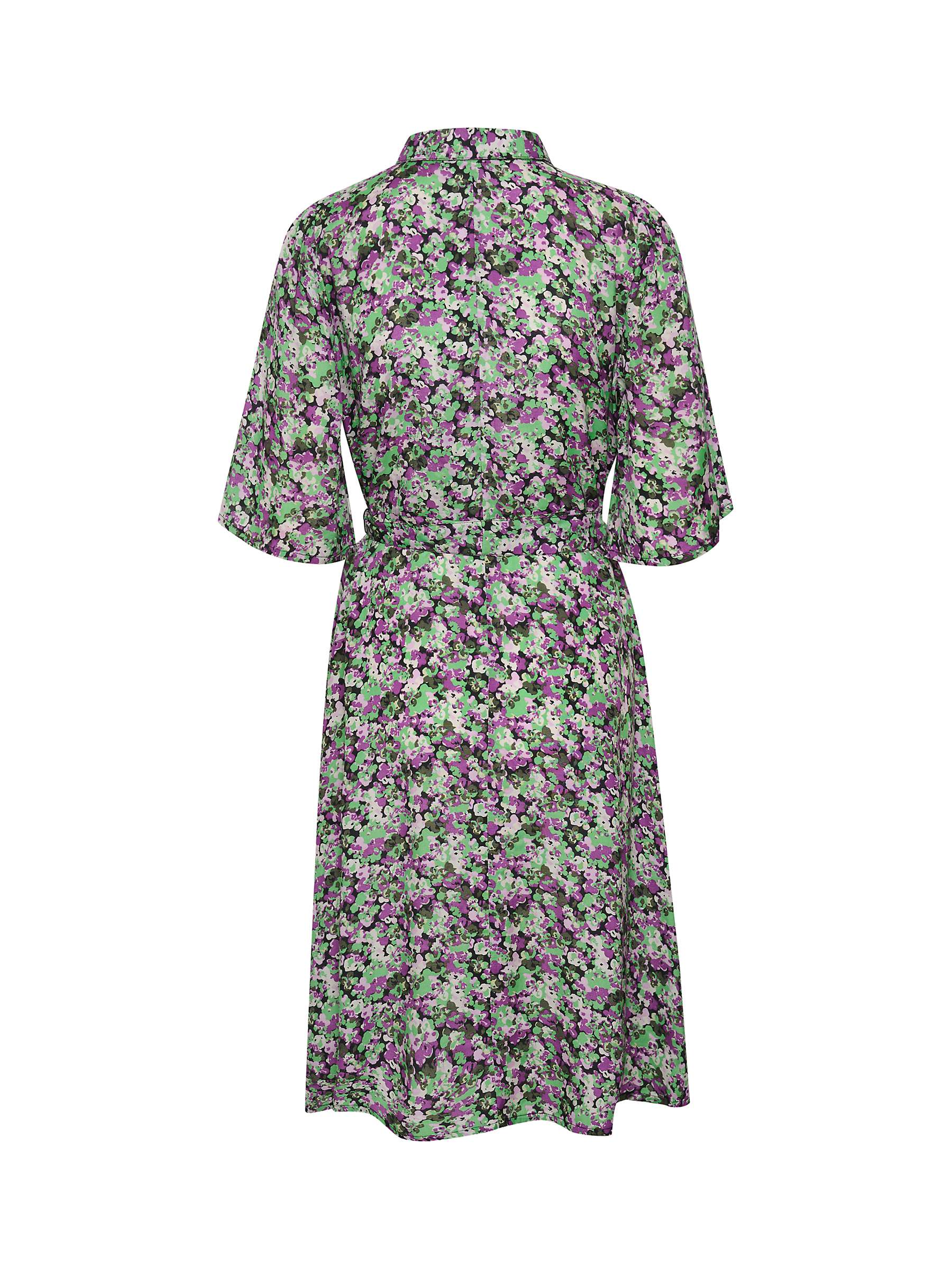 Buy KAFFE Safir Knee Length Shirt Dress, Green/Purple Online at johnlewis.com