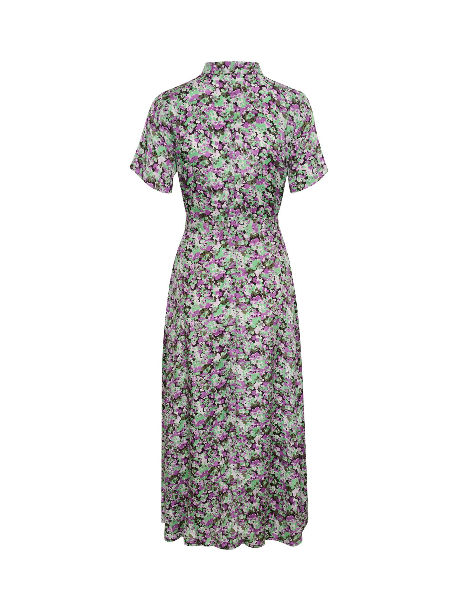 Buy KAFFE Loraina Short Sleeve Shirt Dress, Green/Multi Online at johnlewis.com