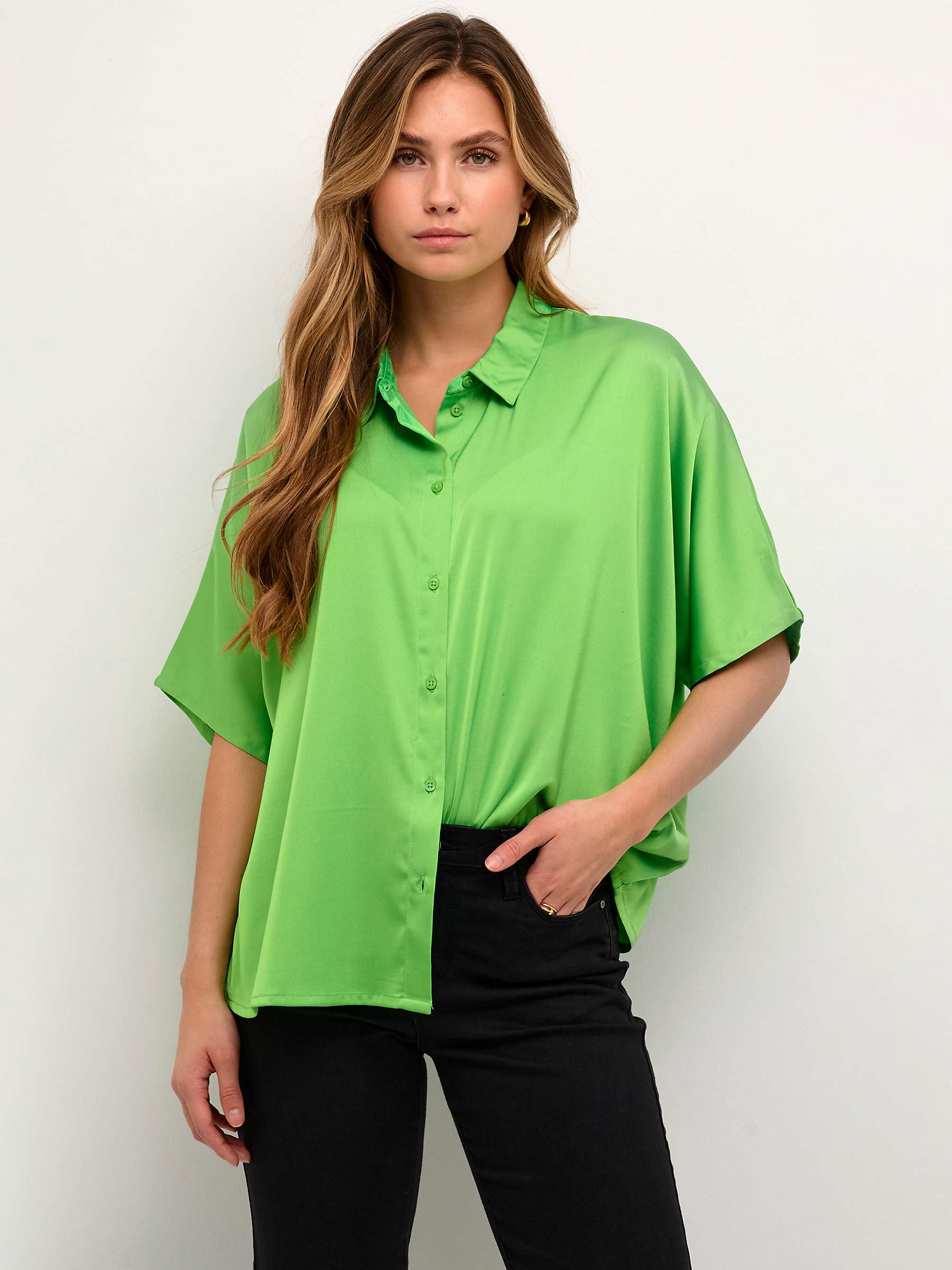 Buy KAFFE Sasmina Shirt, Poison Green Online at johnlewis.com