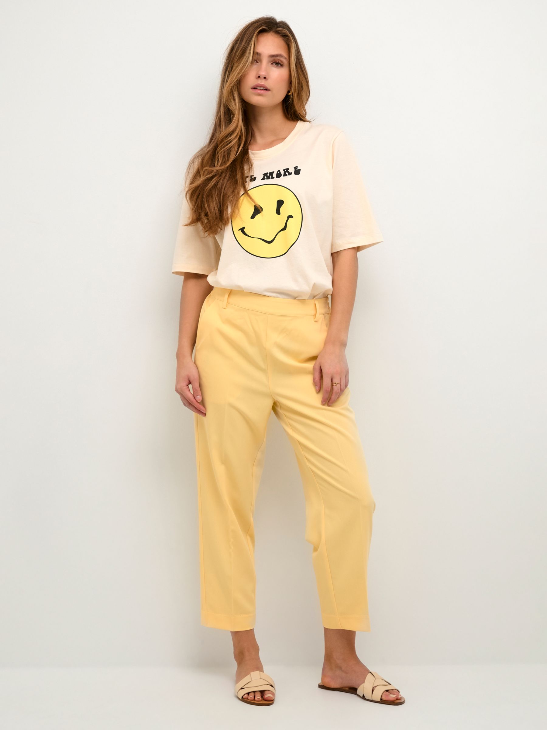 Yellow cropped deals trousers