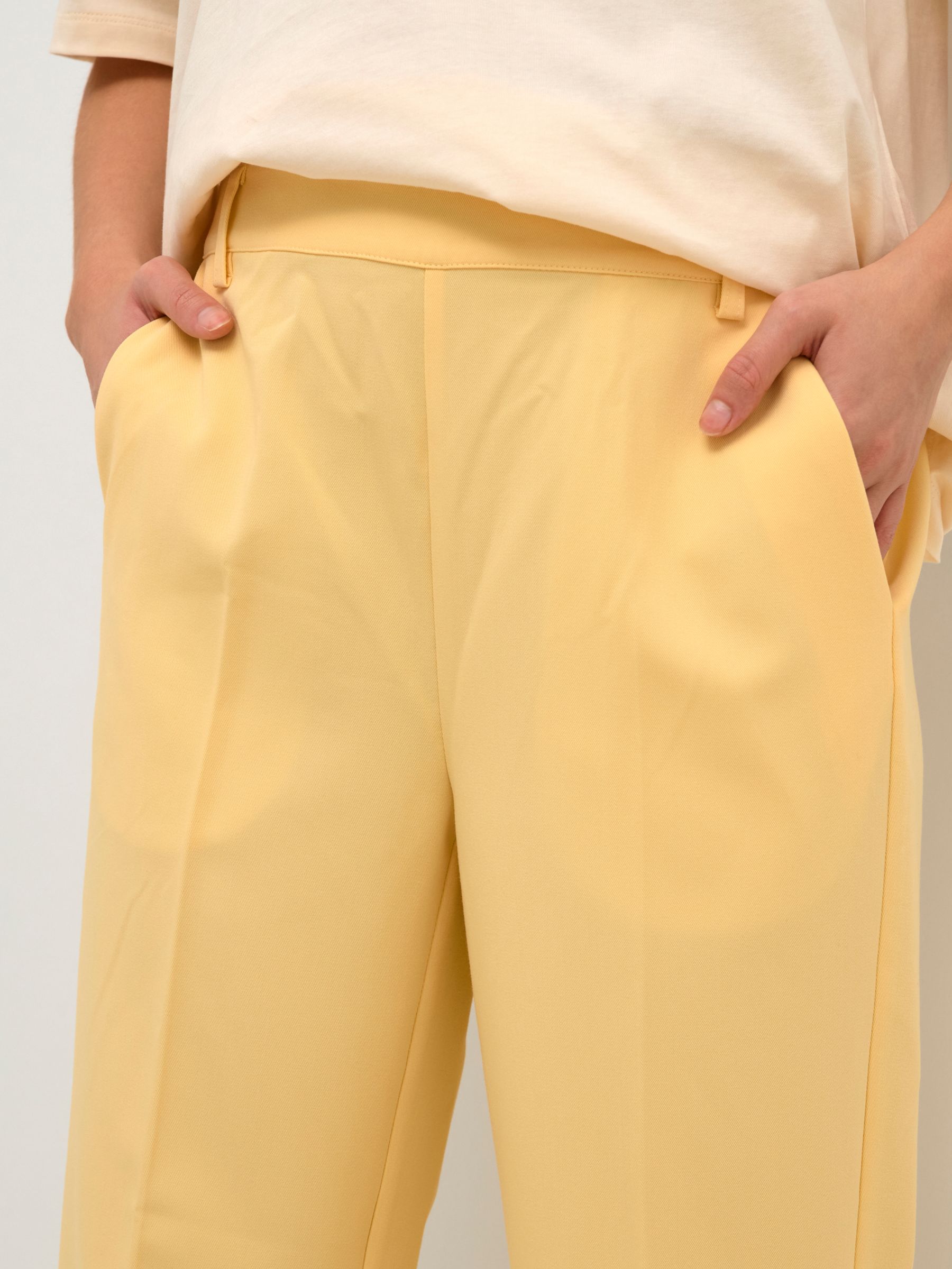 Buy KAFFE Sakura Cropped Trousers, Yellow Online at johnlewis.com