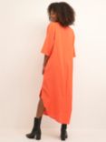 KAFFE Majse Cotton Linen Blend Kaftan Dress, Vermillion Orange