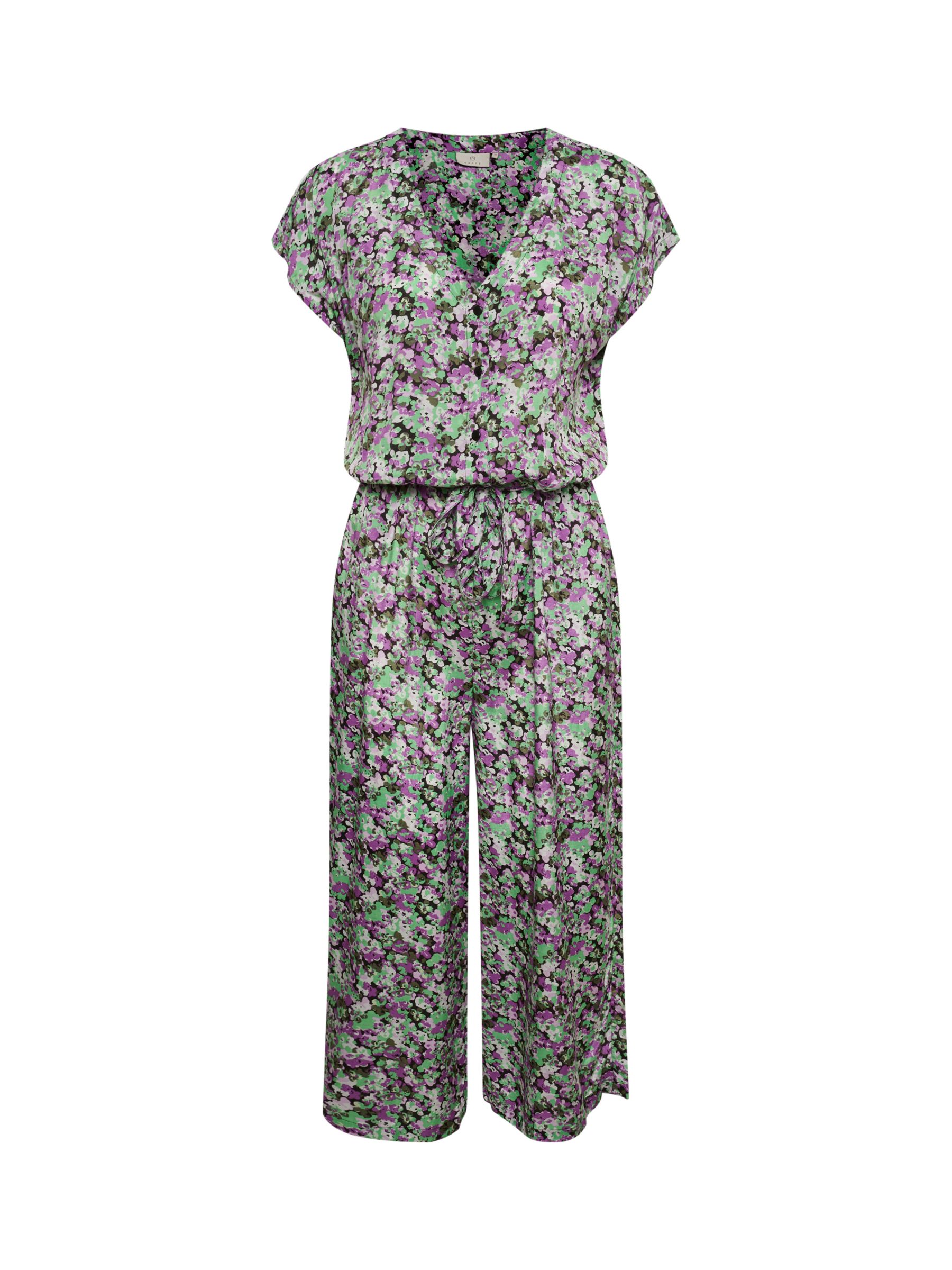 KAFFE Lorania Short Sleeve Jumpsuit, Green/Multi