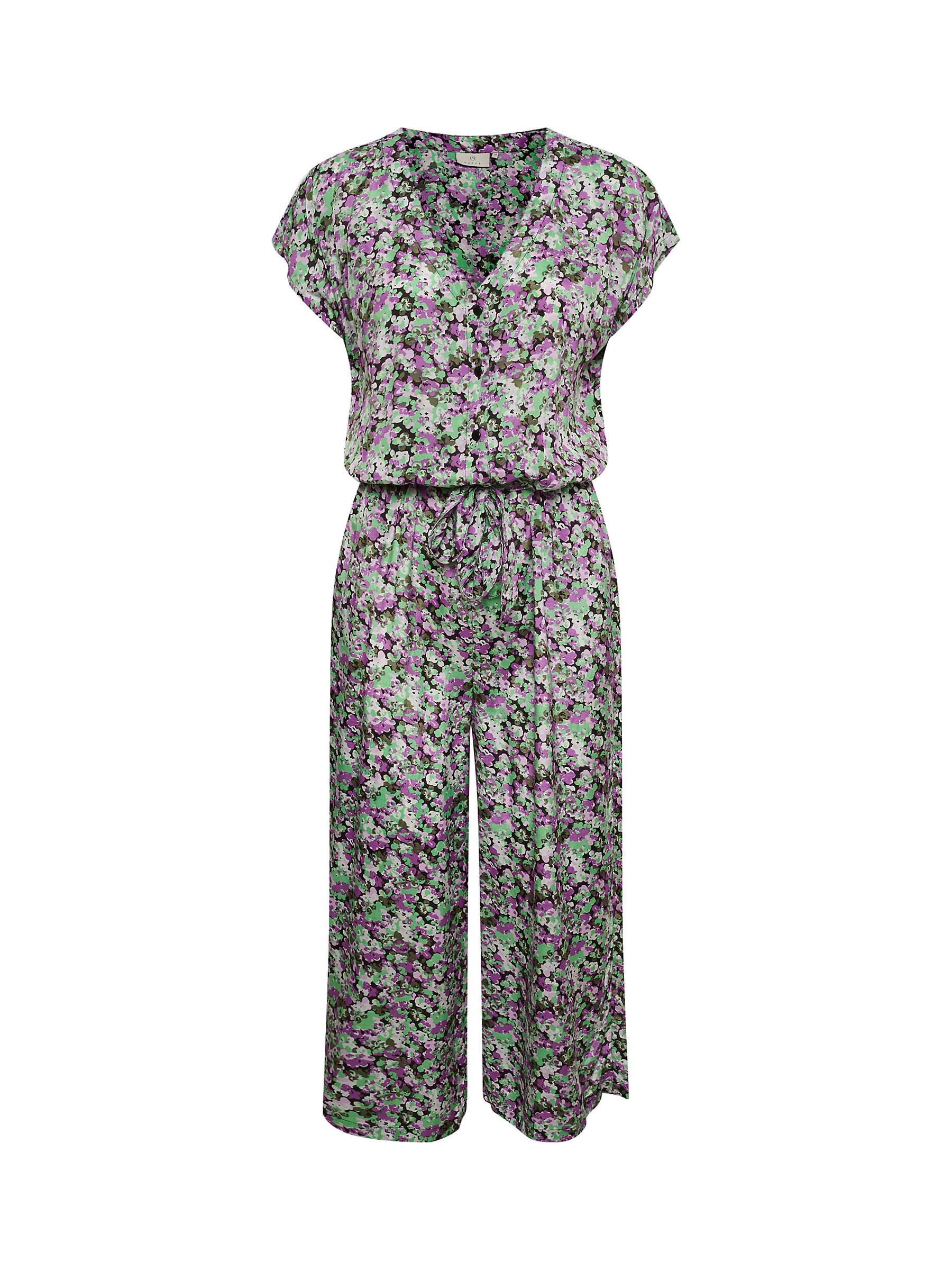 Buy KAFFE Lorania Short Sleeve Jumpsuit, Green/Multi Online at johnlewis.com