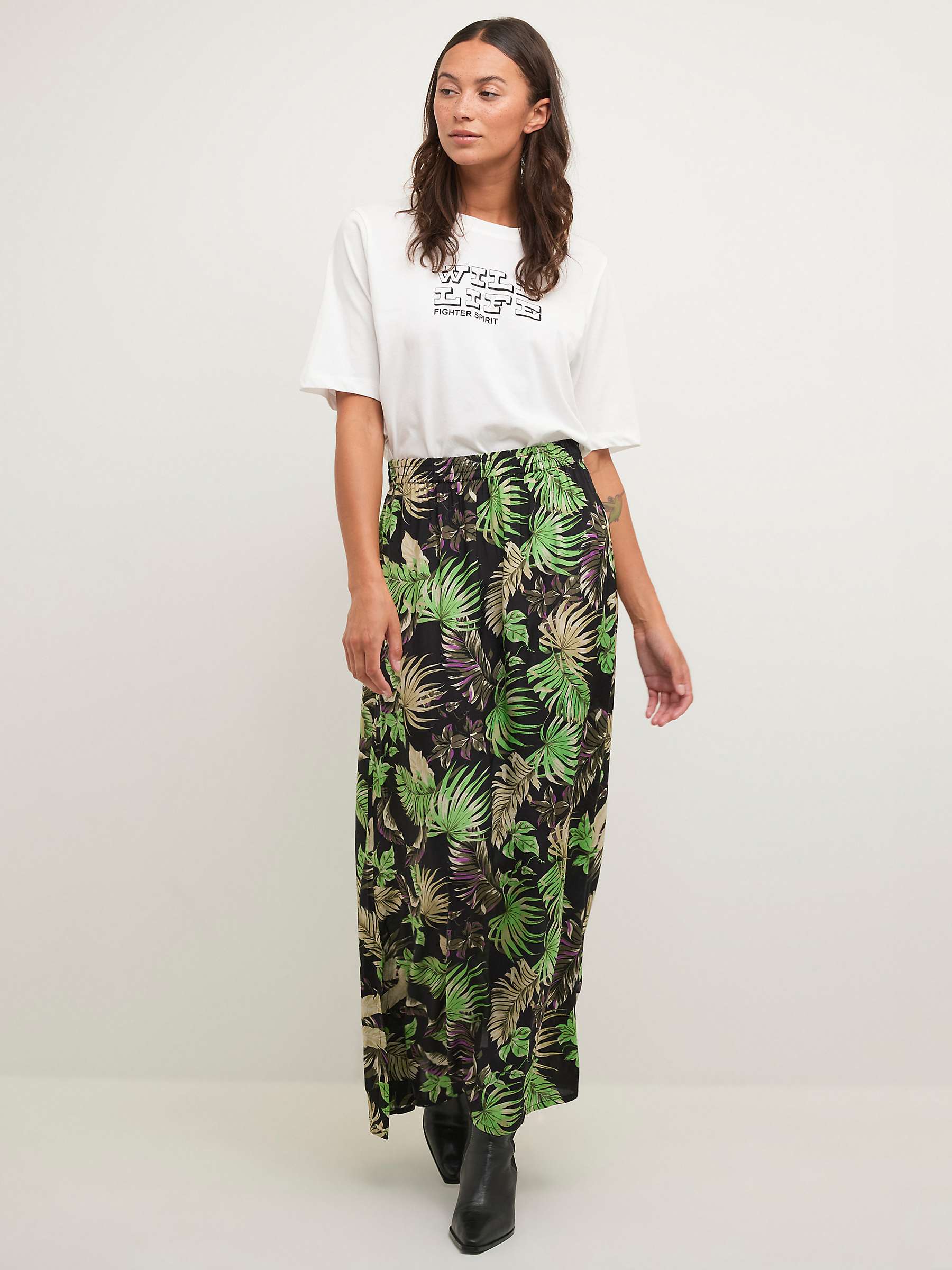 Buy KAFFE Lulu Skirt, Green/Black/Violet Online at johnlewis.com