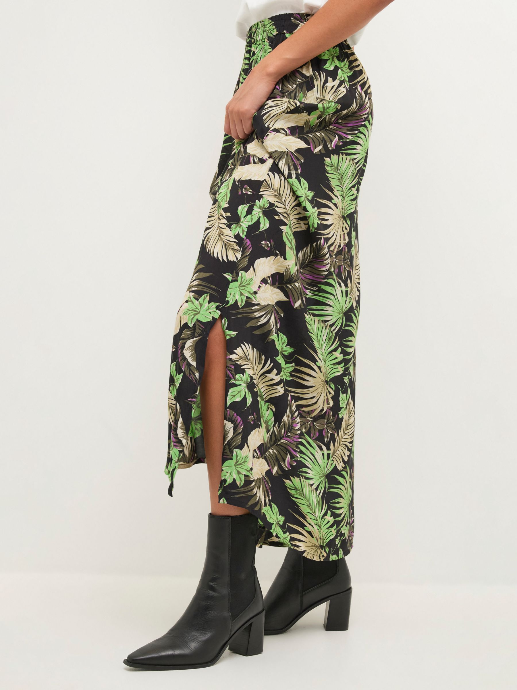 Buy KAFFE Lulu Skirt, Green/Black/Violet Online at johnlewis.com