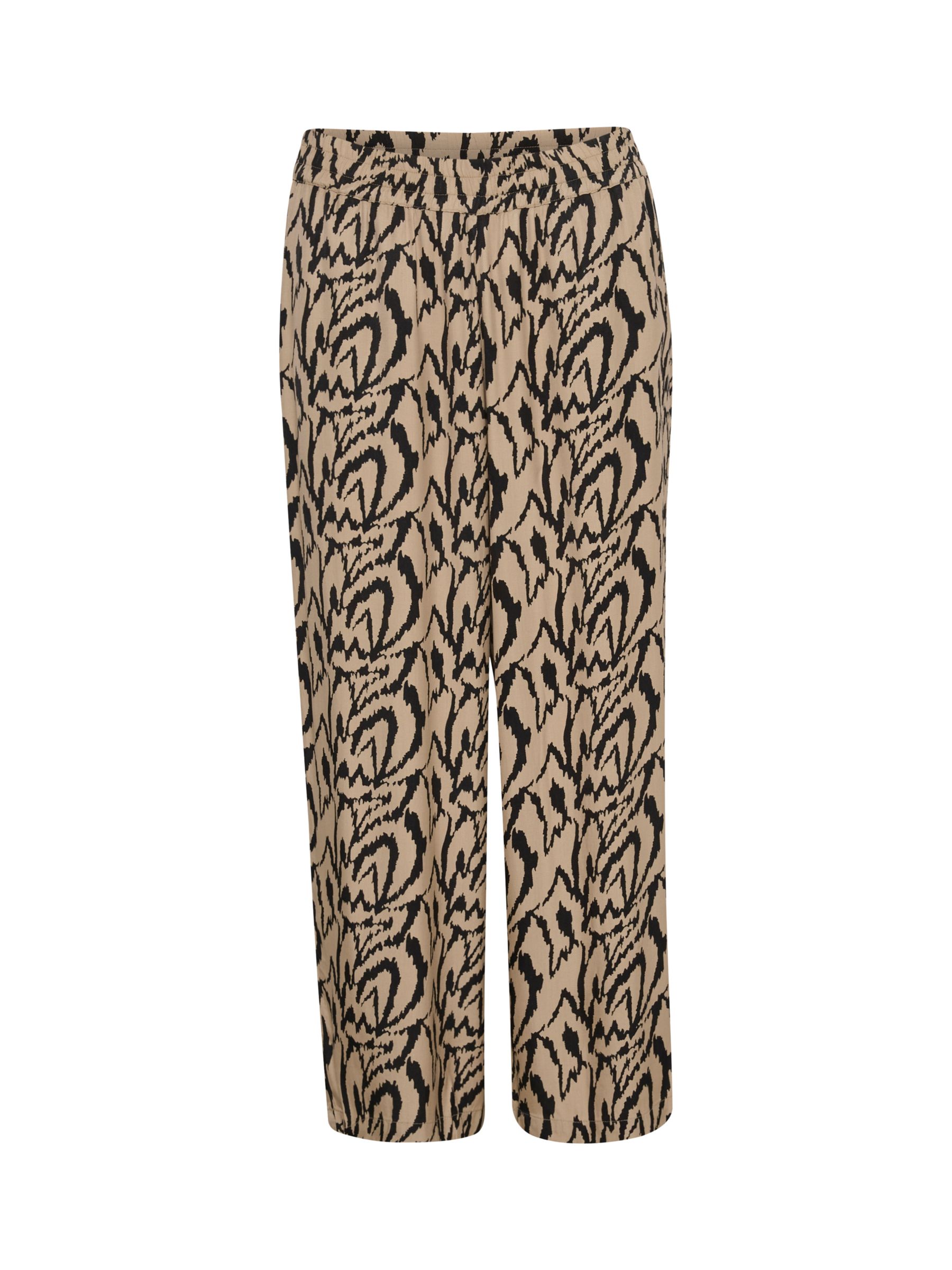 Buy Kaffe Criti Abstract Print Trousers, Sand/Black Online at johnlewis.com