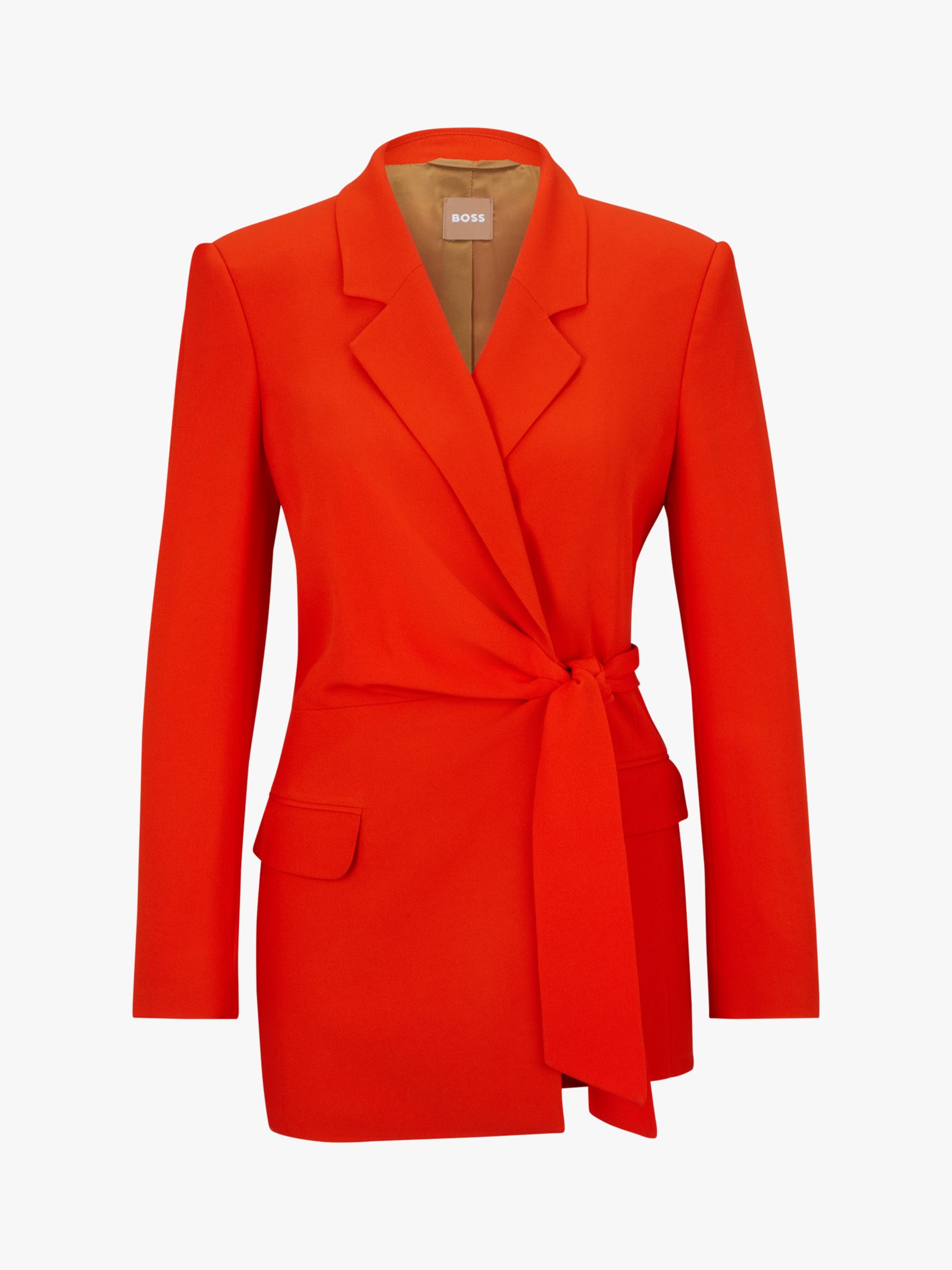 HUGO BOSS Jawana Wrap Blazer, Bright Orange at John Lewis & Partners