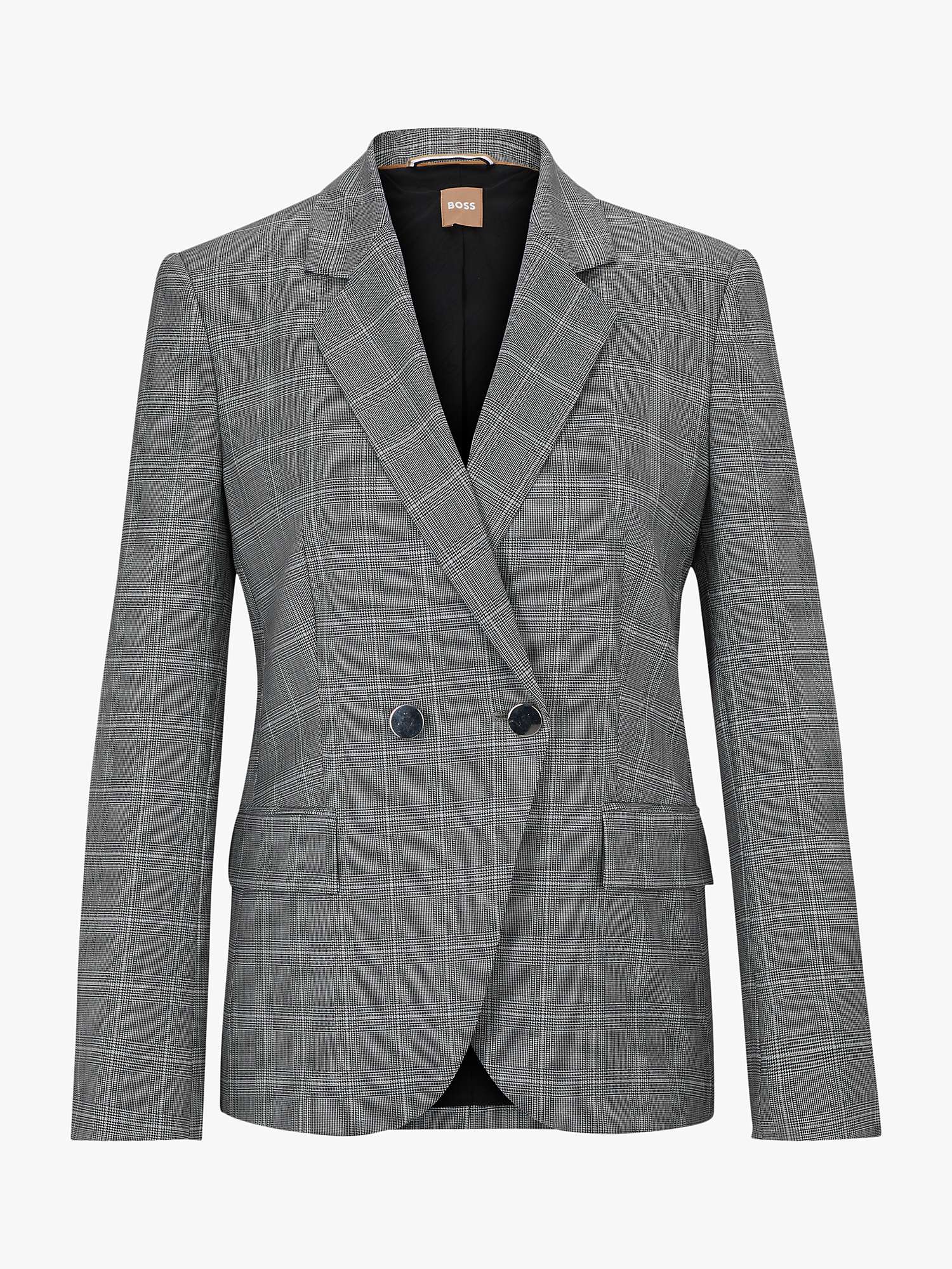 Buy HUGO BOSS Jamata Wool Check Blazer, Grey Online at johnlewis.com