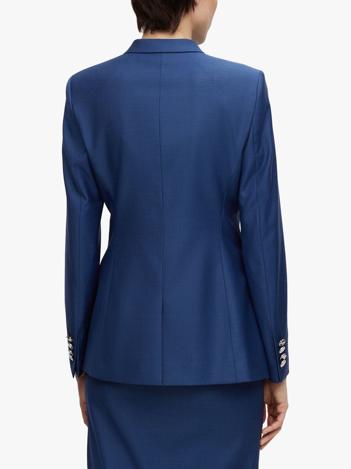 HUGO BOSS Juicy Lara Plain Wool Blazer, Blue at John Lewis & Partners