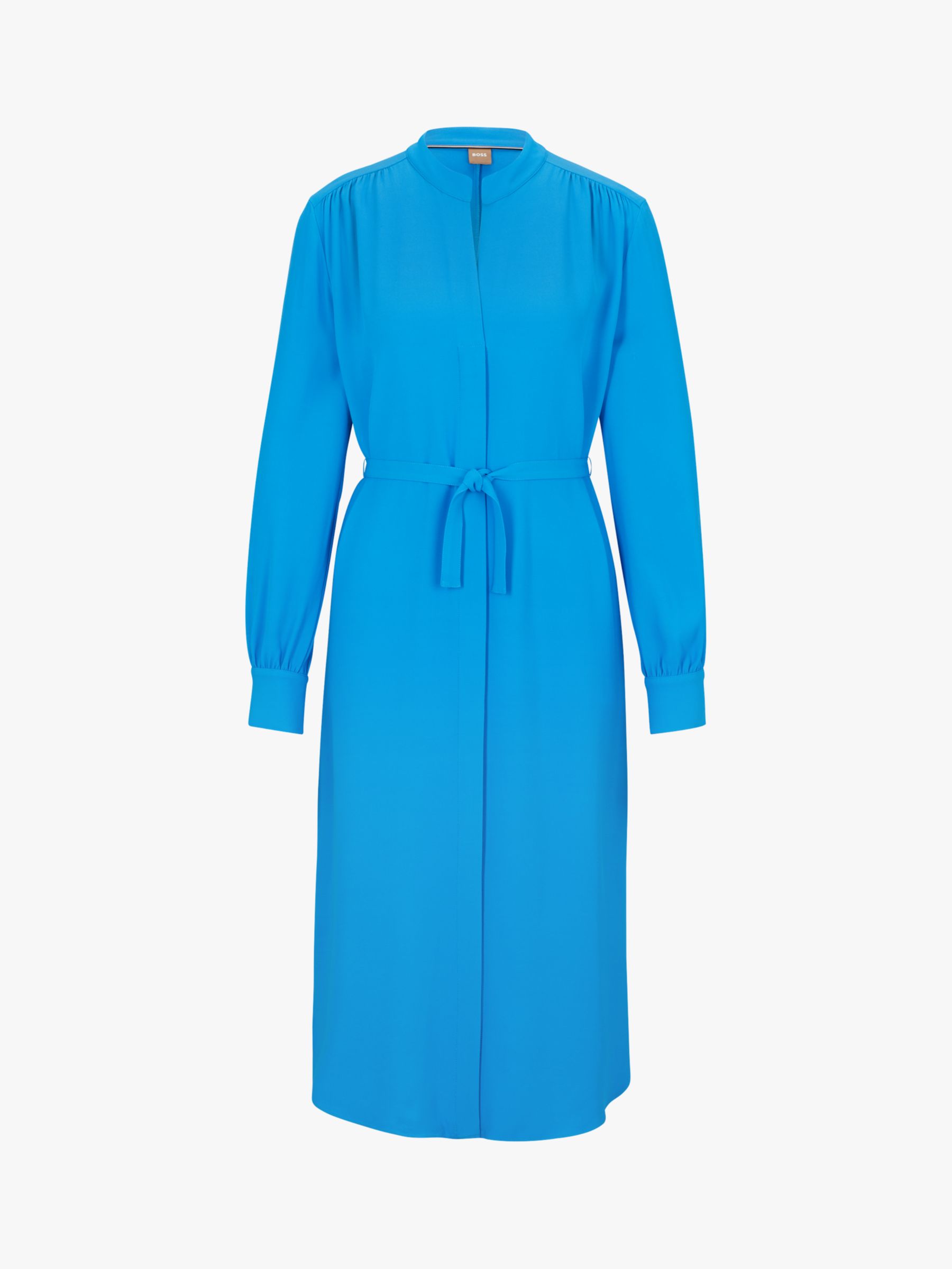 HUGO BOSS Dibanorah Plain Dress, Bright Blue at John Lewis & Partners