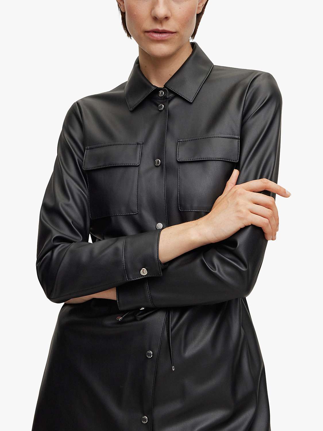 Buy BOSS Daledy1 Shirt Dress, Black Online at johnlewis.com