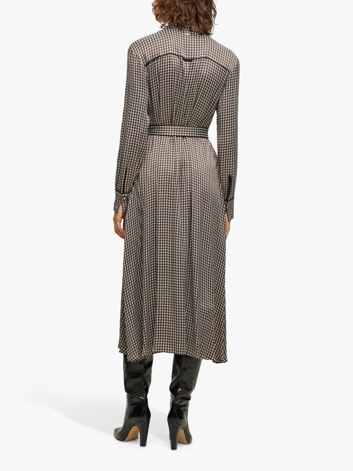 HUGO BOSS Davivo Houndstooth Midi Dress, Multi