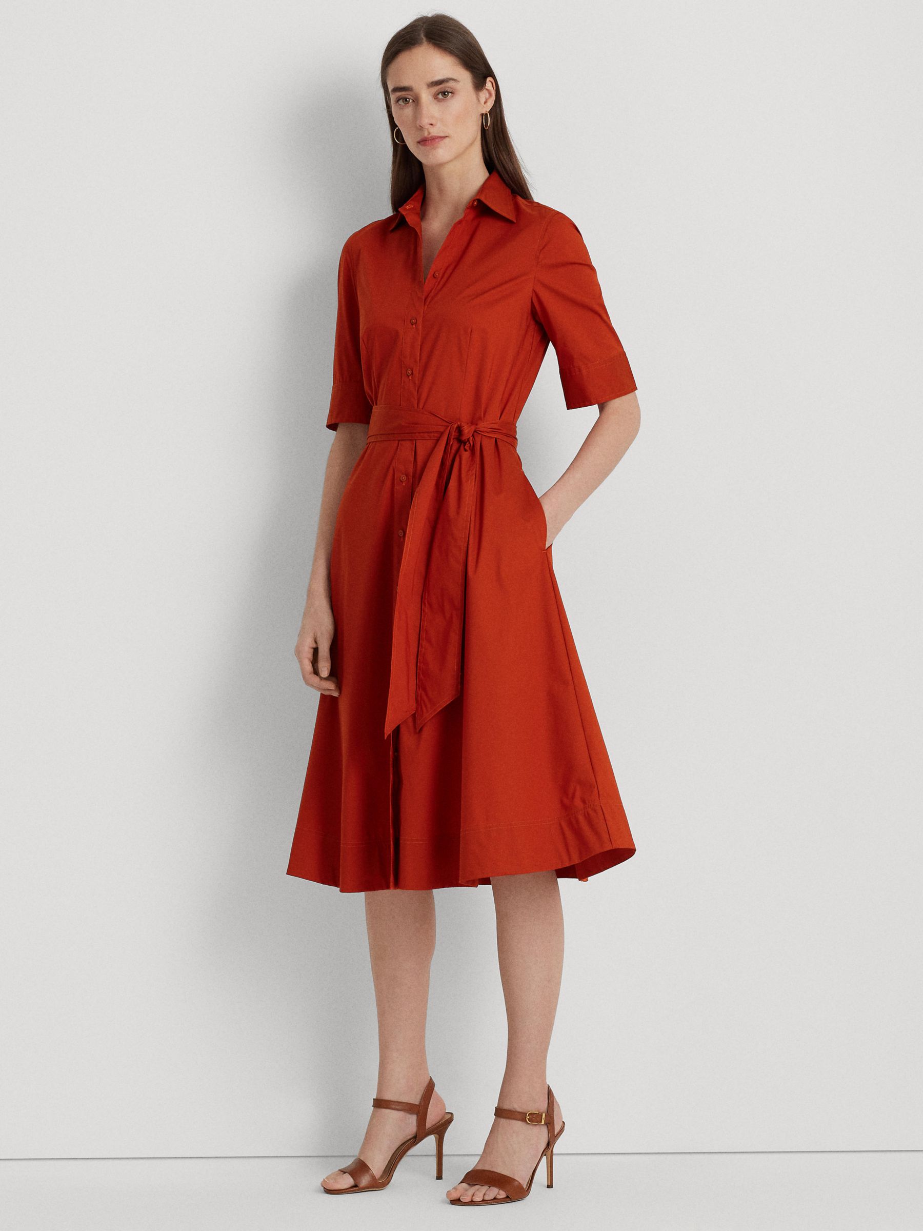 Lauren Ralph Lauren Finnbarr Shirt Dress, Red Sunstone