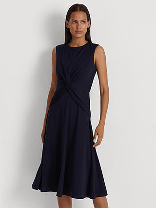 Lauren Ralph Lauren Tessanne Twist Front Jersey Dress, Lighthouse Navy