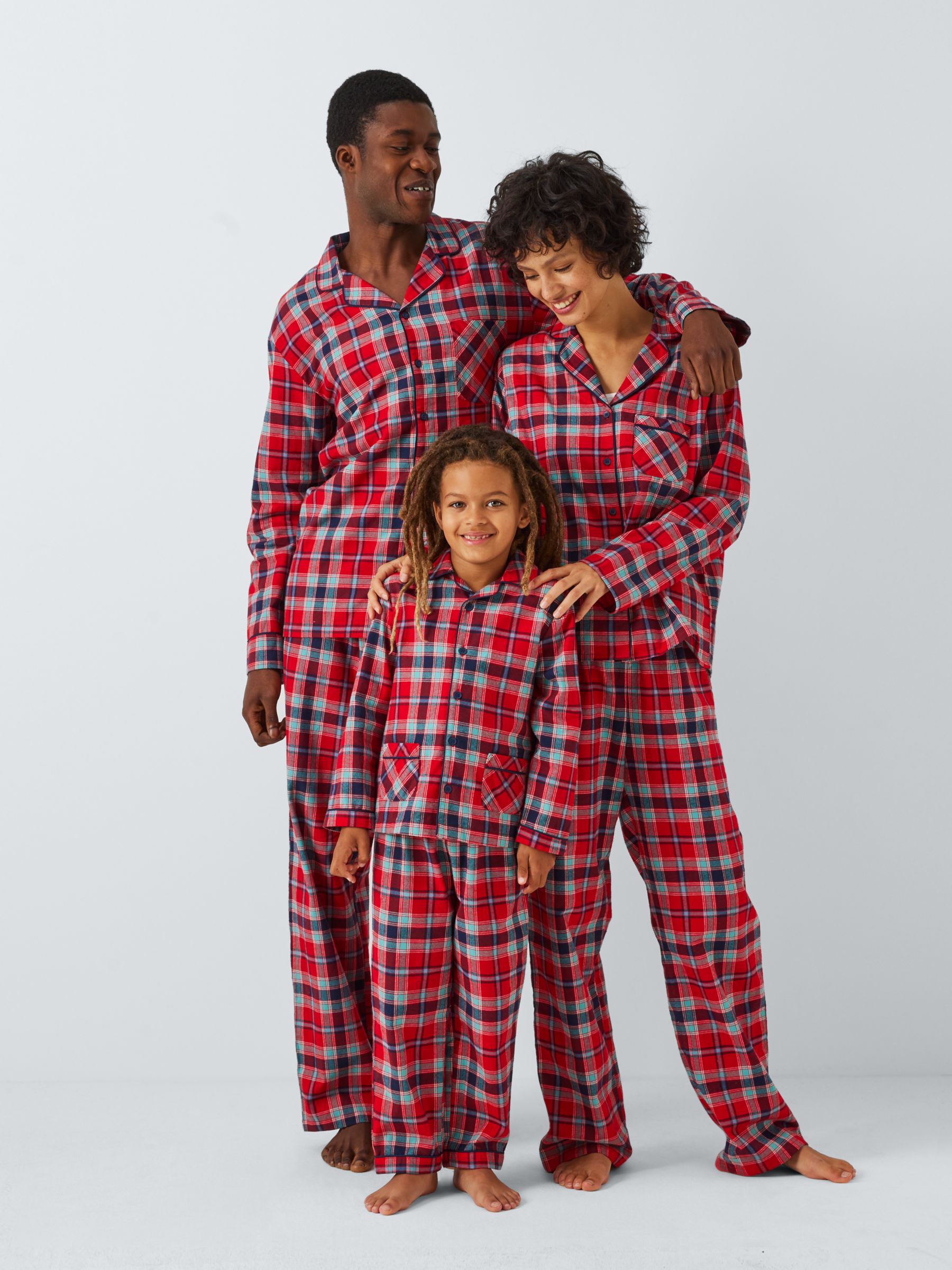 Kids’ Family Christmas Check Pyjamas, Red/Multi
