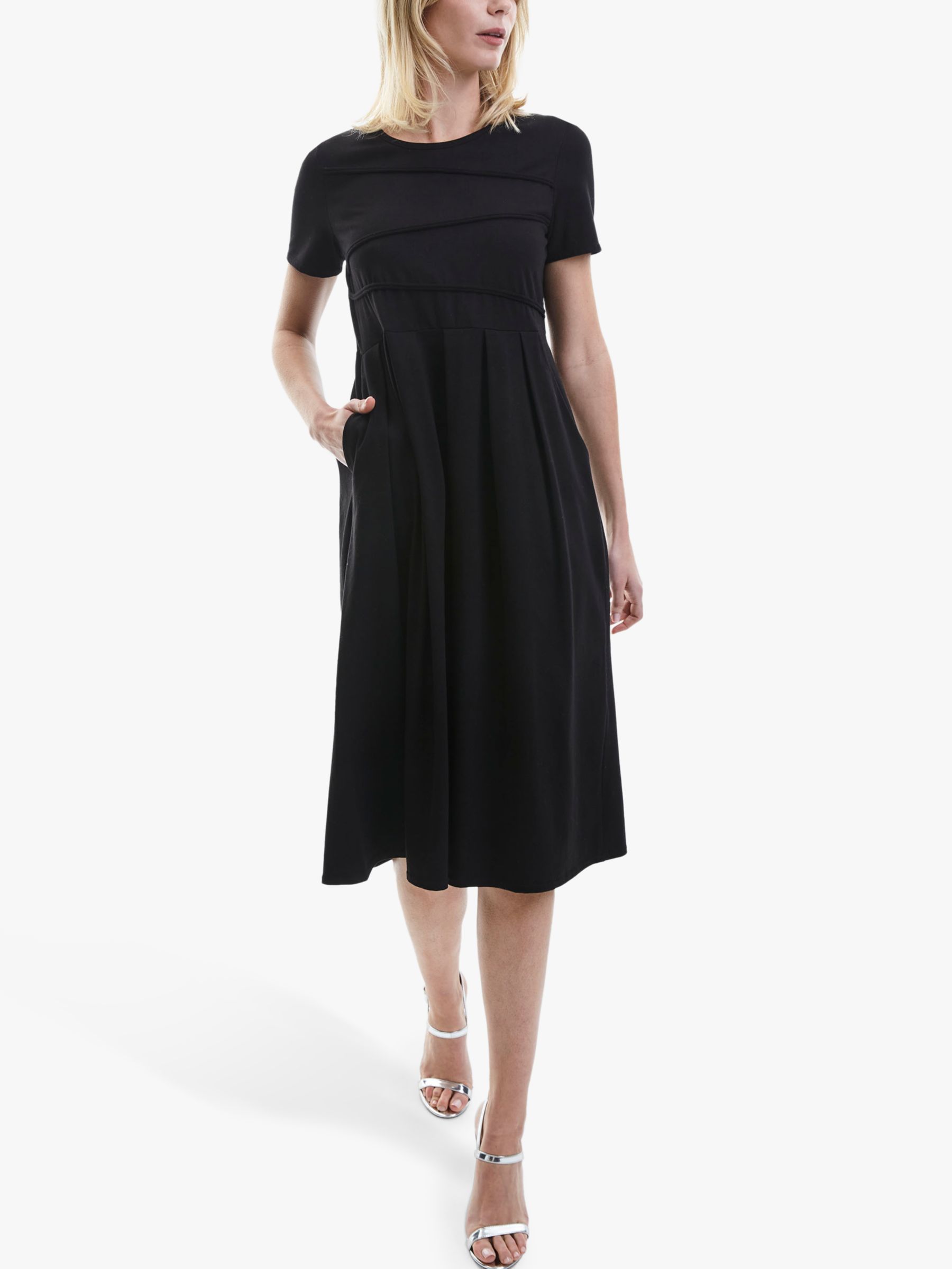 James Lakeland Pocket Midi Dress, Black at John Lewis & Partners
