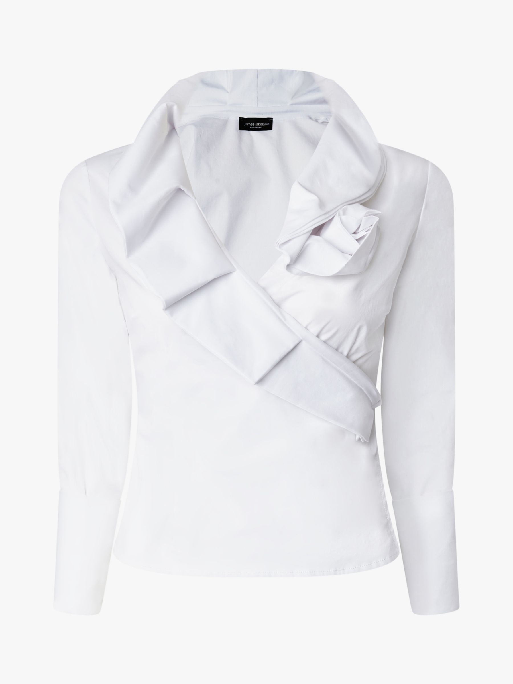 James Lakeland Rose Collar Detail Shirt, White, 14