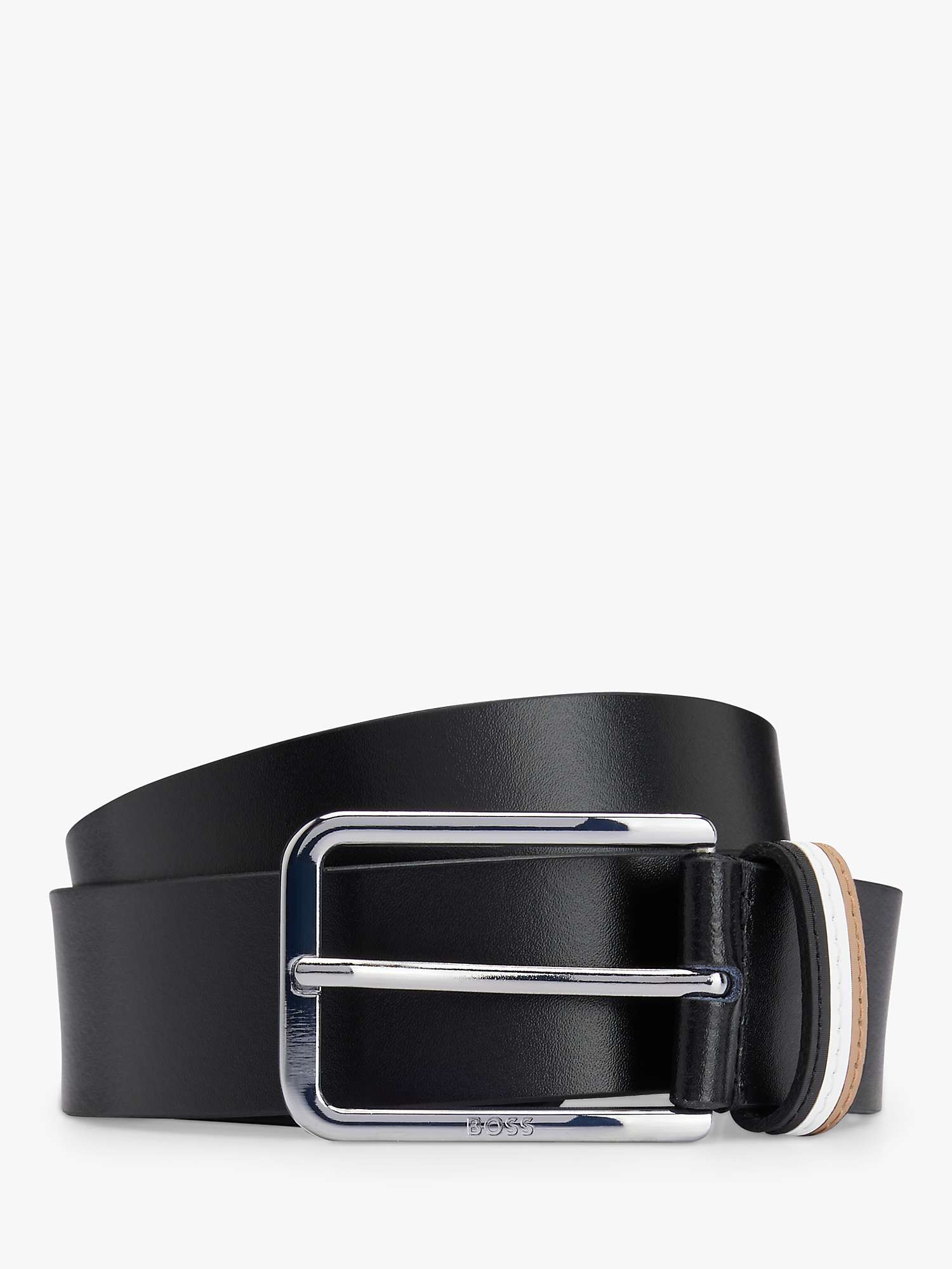 Buy BOSS Calis Leather Belt, Black Online at johnlewis.com